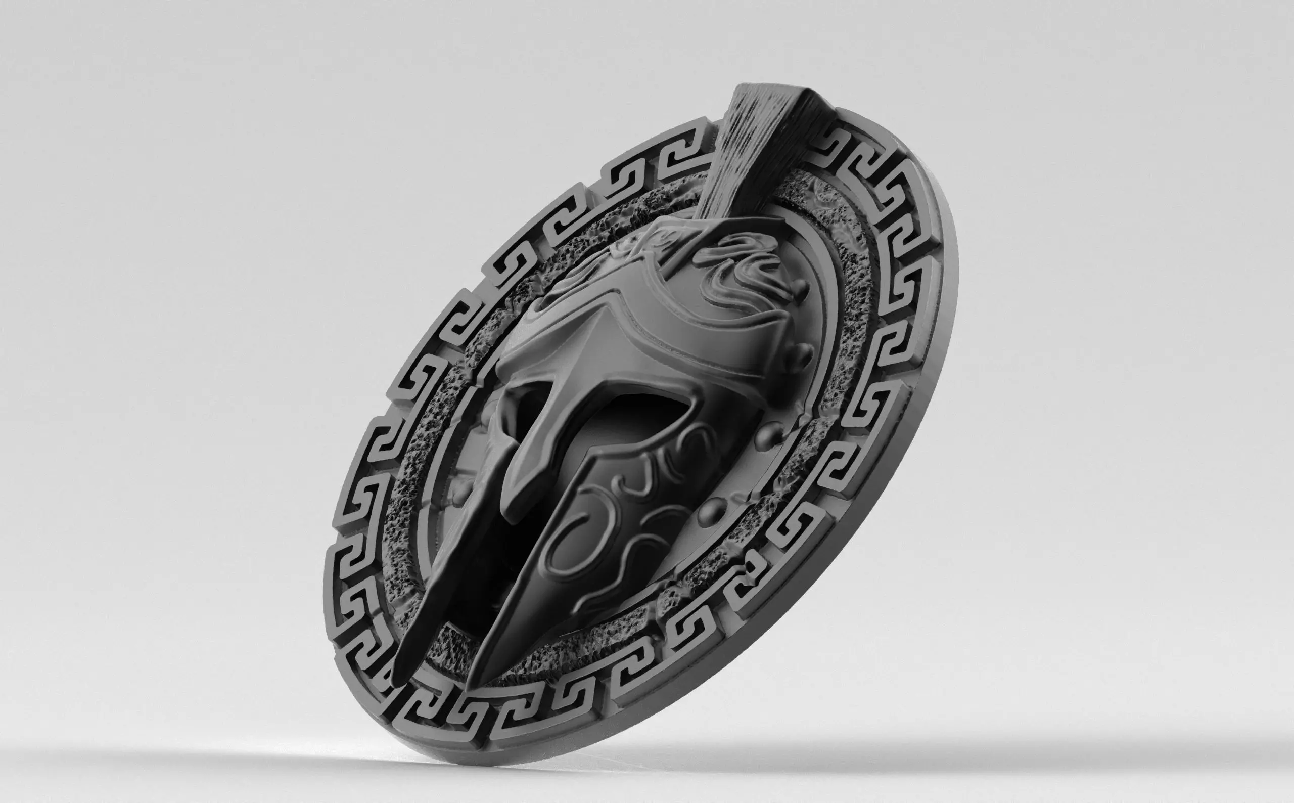 Spartan Helmet Pendant - A Gift of Power and Legacy 3D print model_12