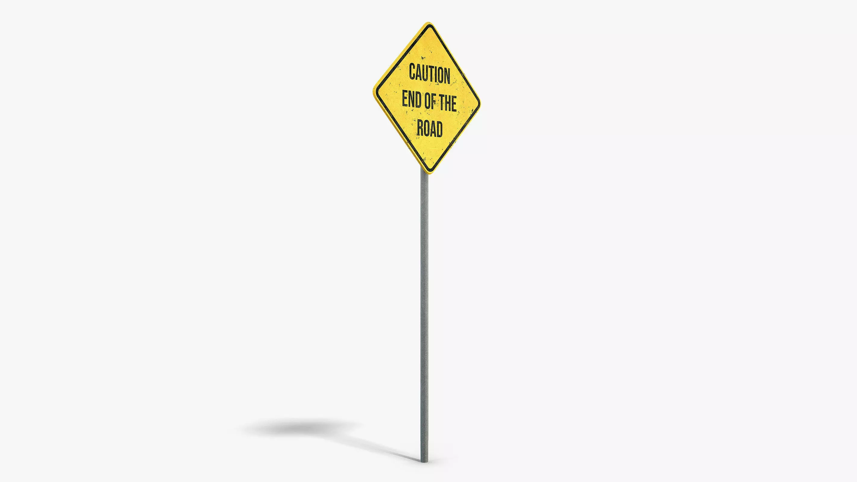 End of the Road Sign Low-poly 3D model_1