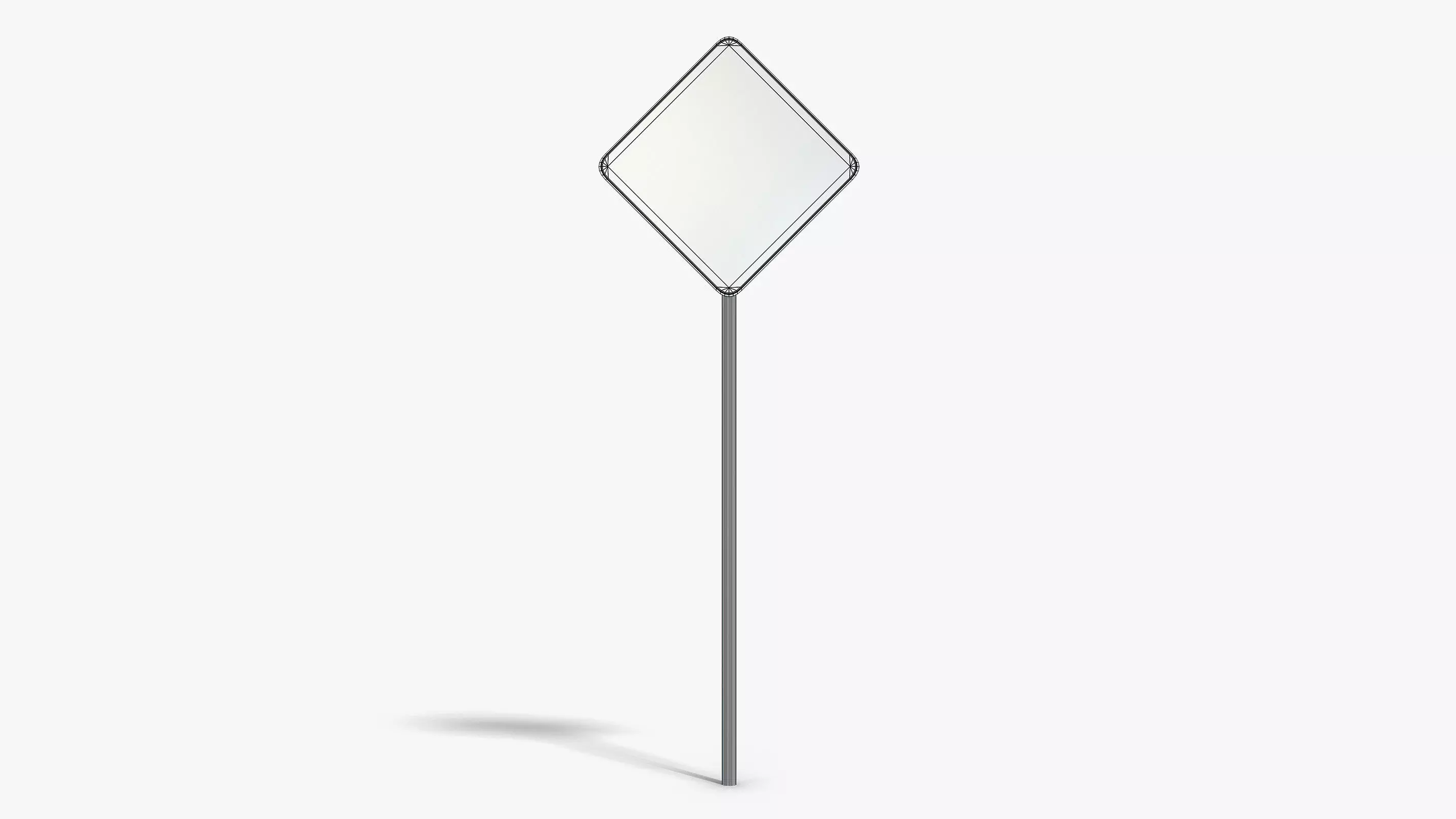 End of the Road Sign Low-poly 3D model_6