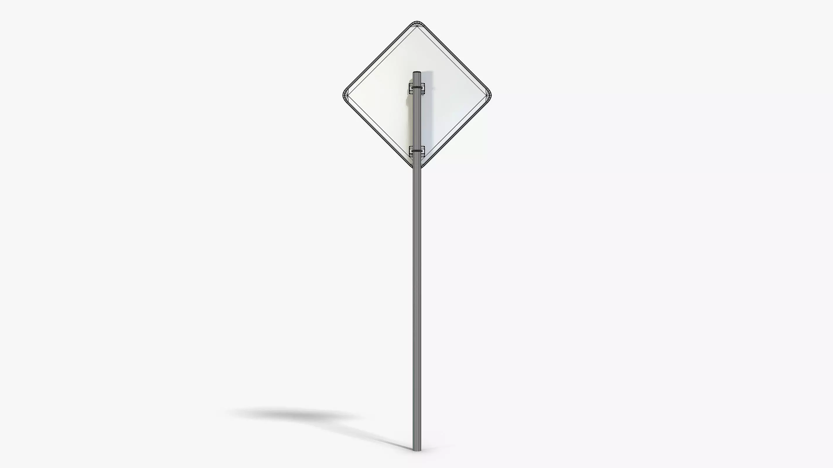 End of the Road Sign Low-poly 3D model_9