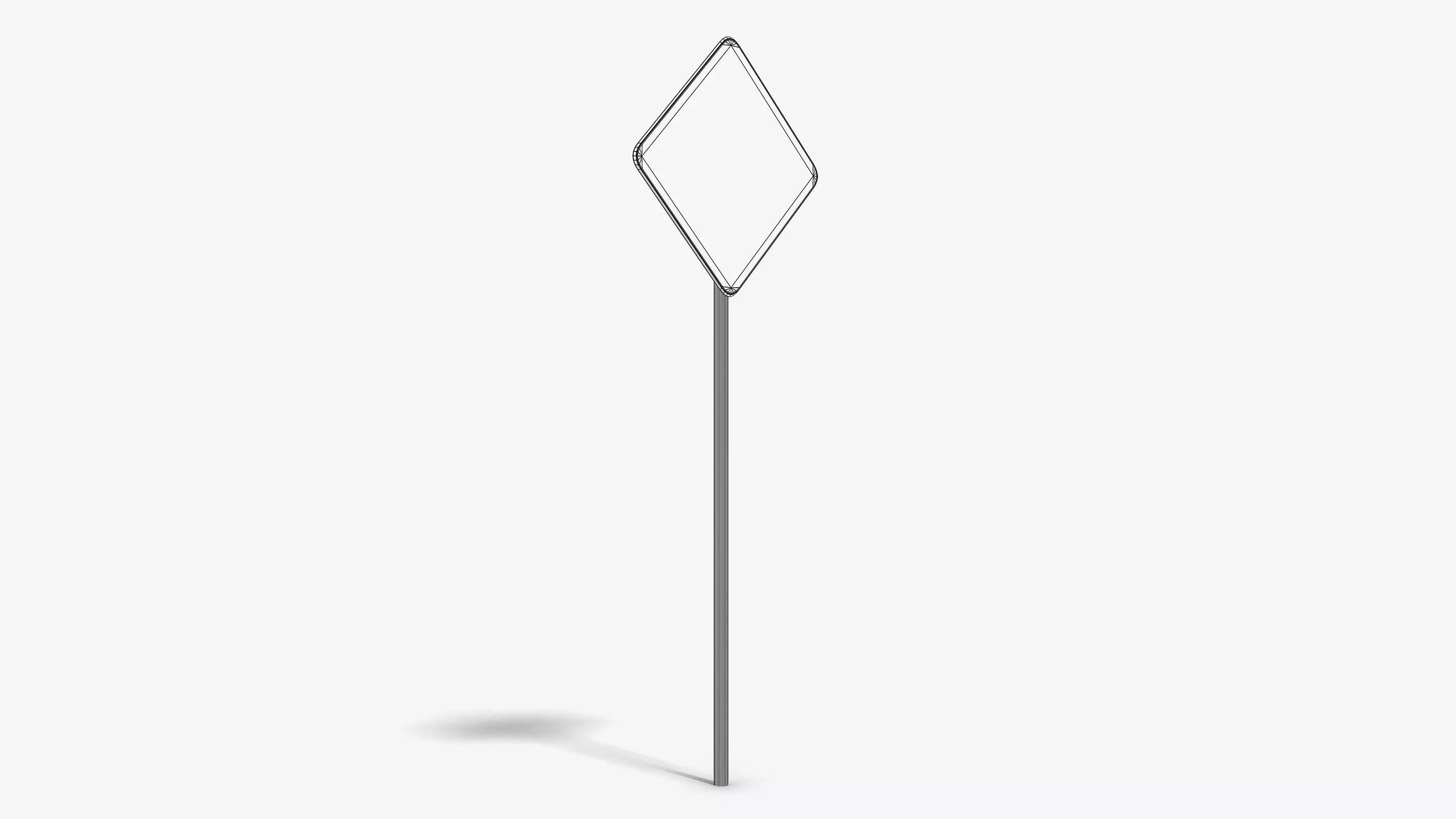 End of the Road Sign Low-poly 3D model_7