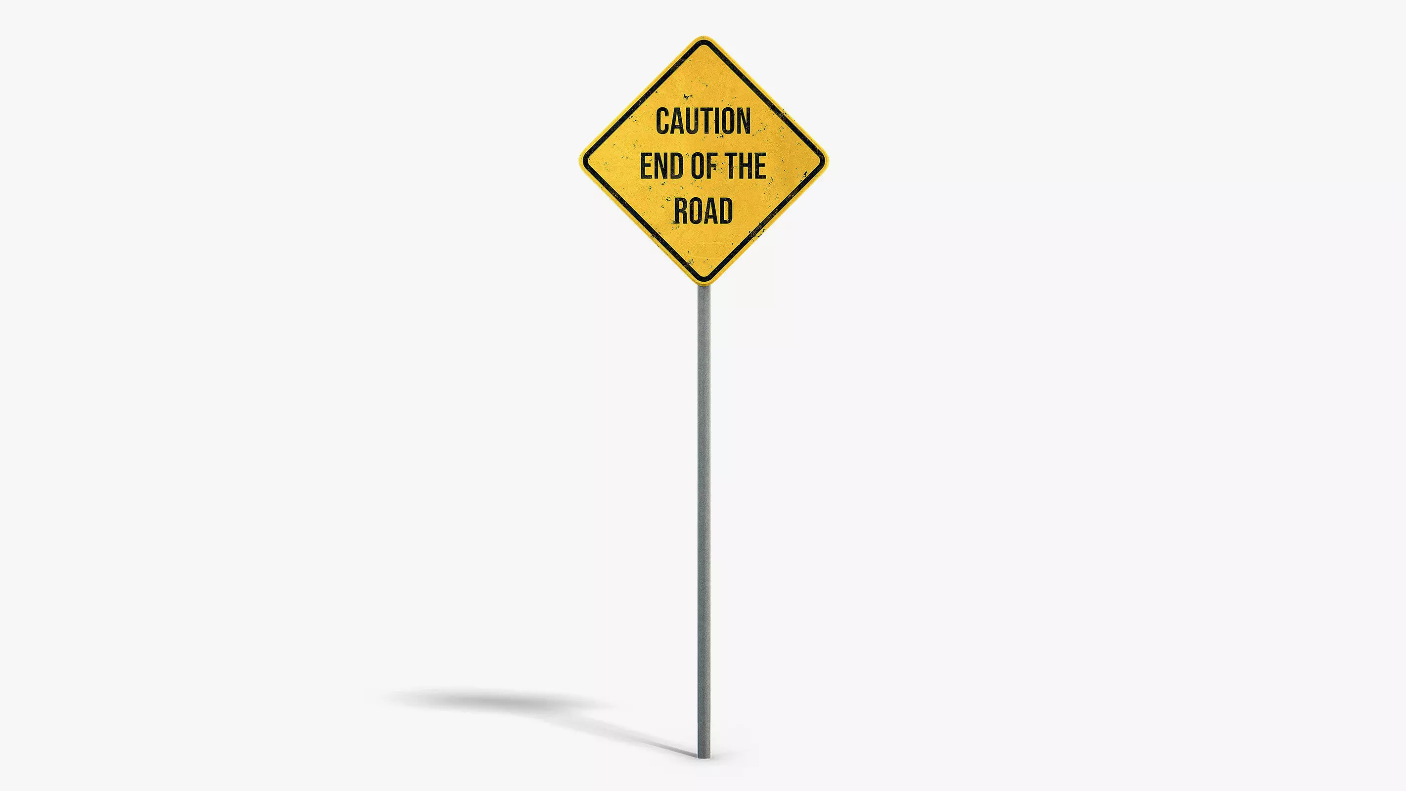 End of the Road Sign Low-poly 3D model_0