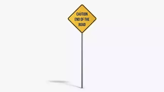 End of the Road Sign Low-poly 3D model