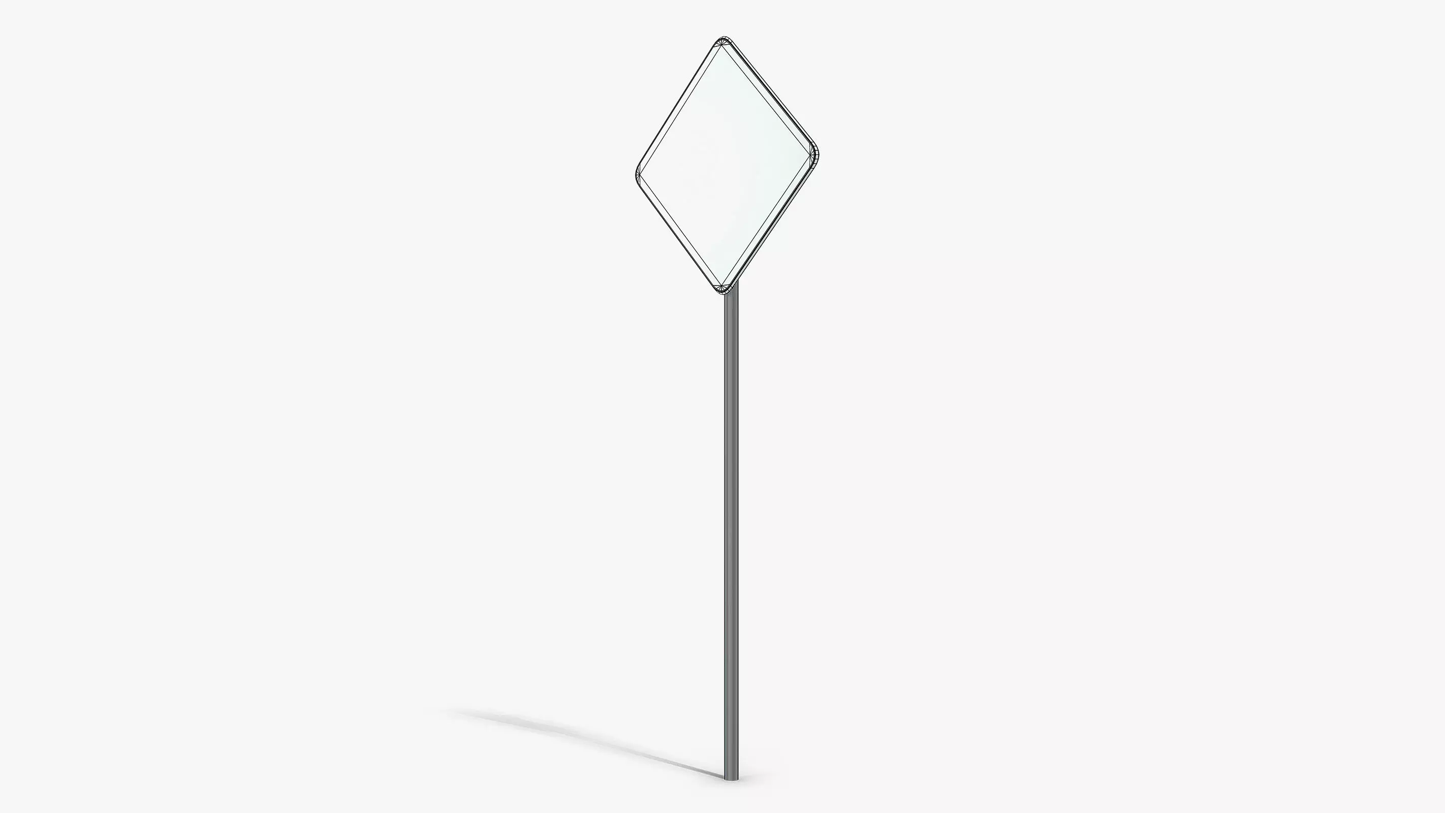 End of the Road Sign Low-poly 3D model_11