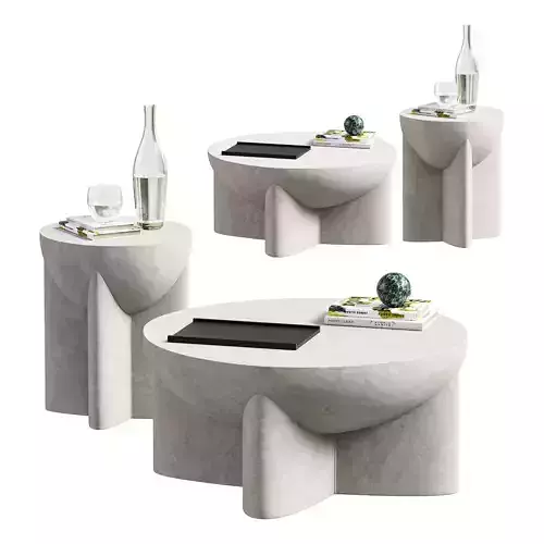 Monti Lava Stone Coffee Side Table 3D model