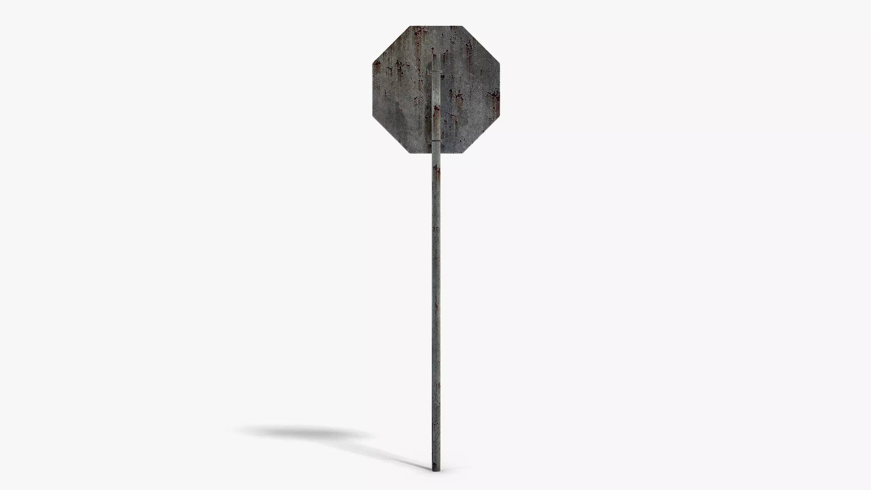 Damaged Stop Sign Low-poly 3D model_3