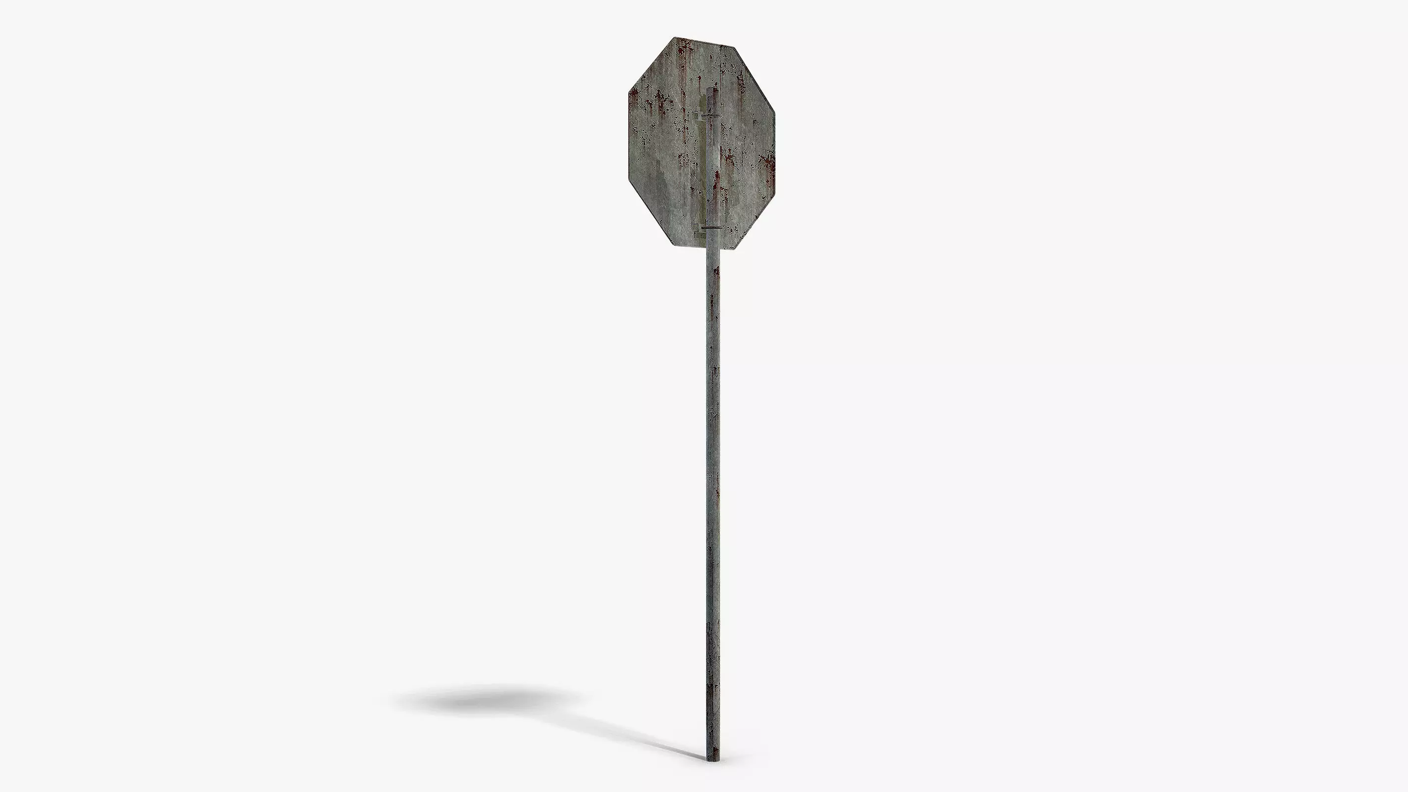 Damaged Stop Sign Low-poly 3D model_4