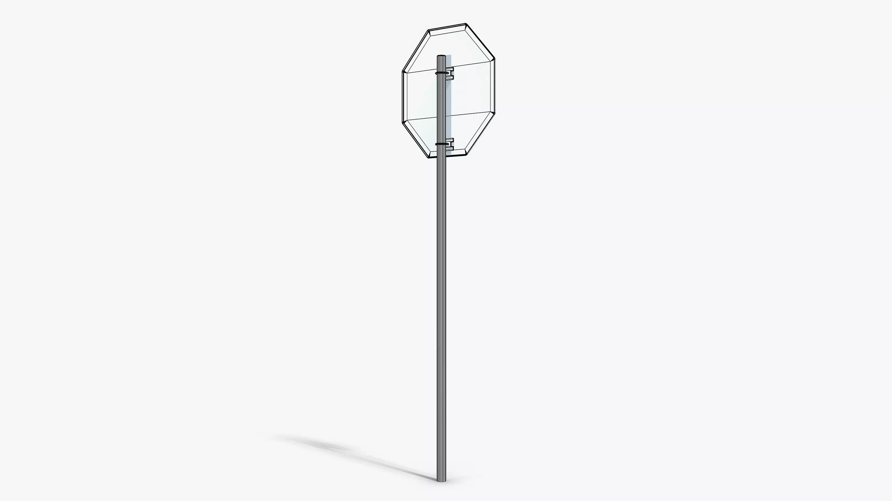 Damaged Stop Sign Low-poly 3D model_8