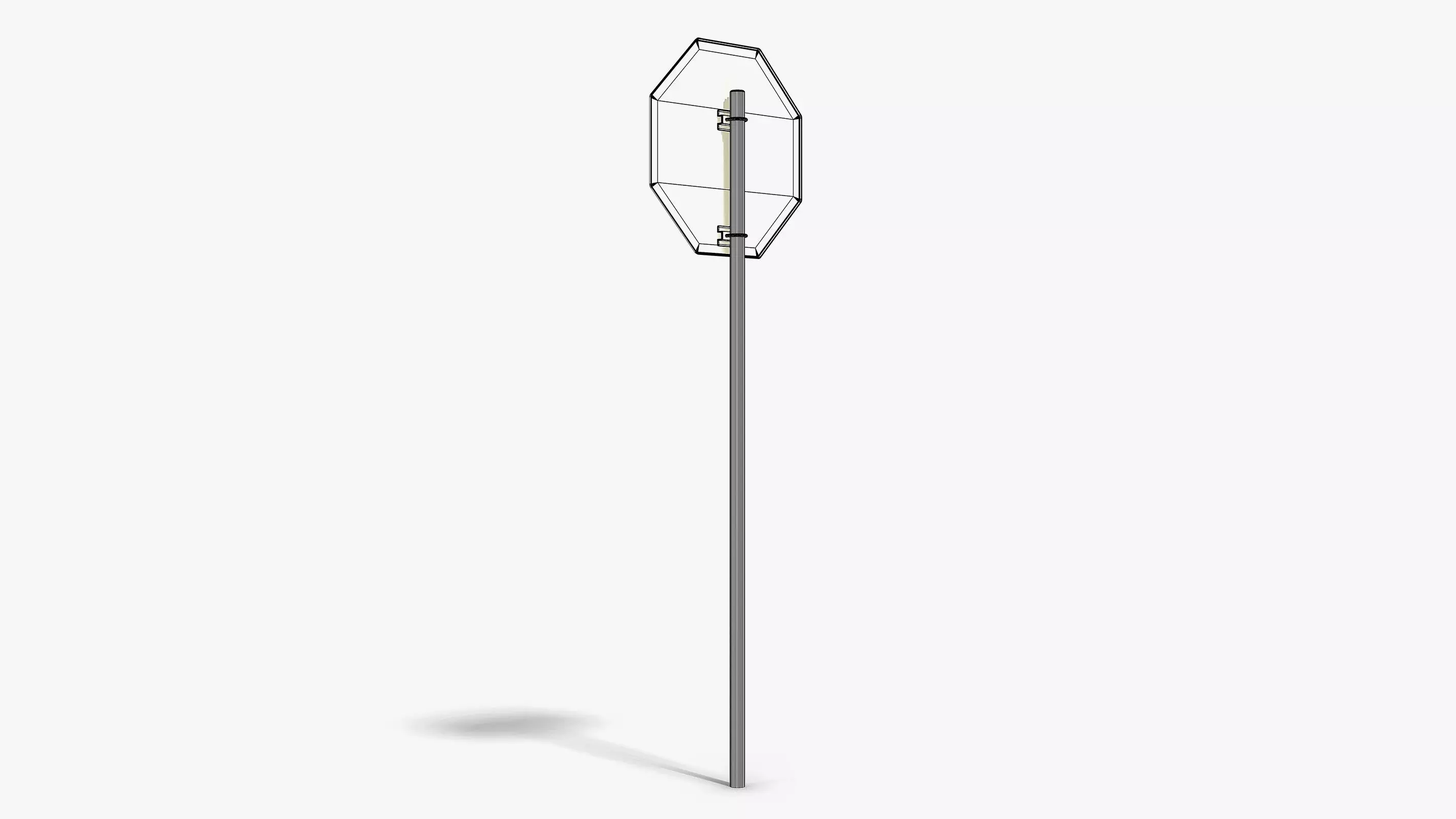 Damaged Stop Sign Low-poly 3D model_10