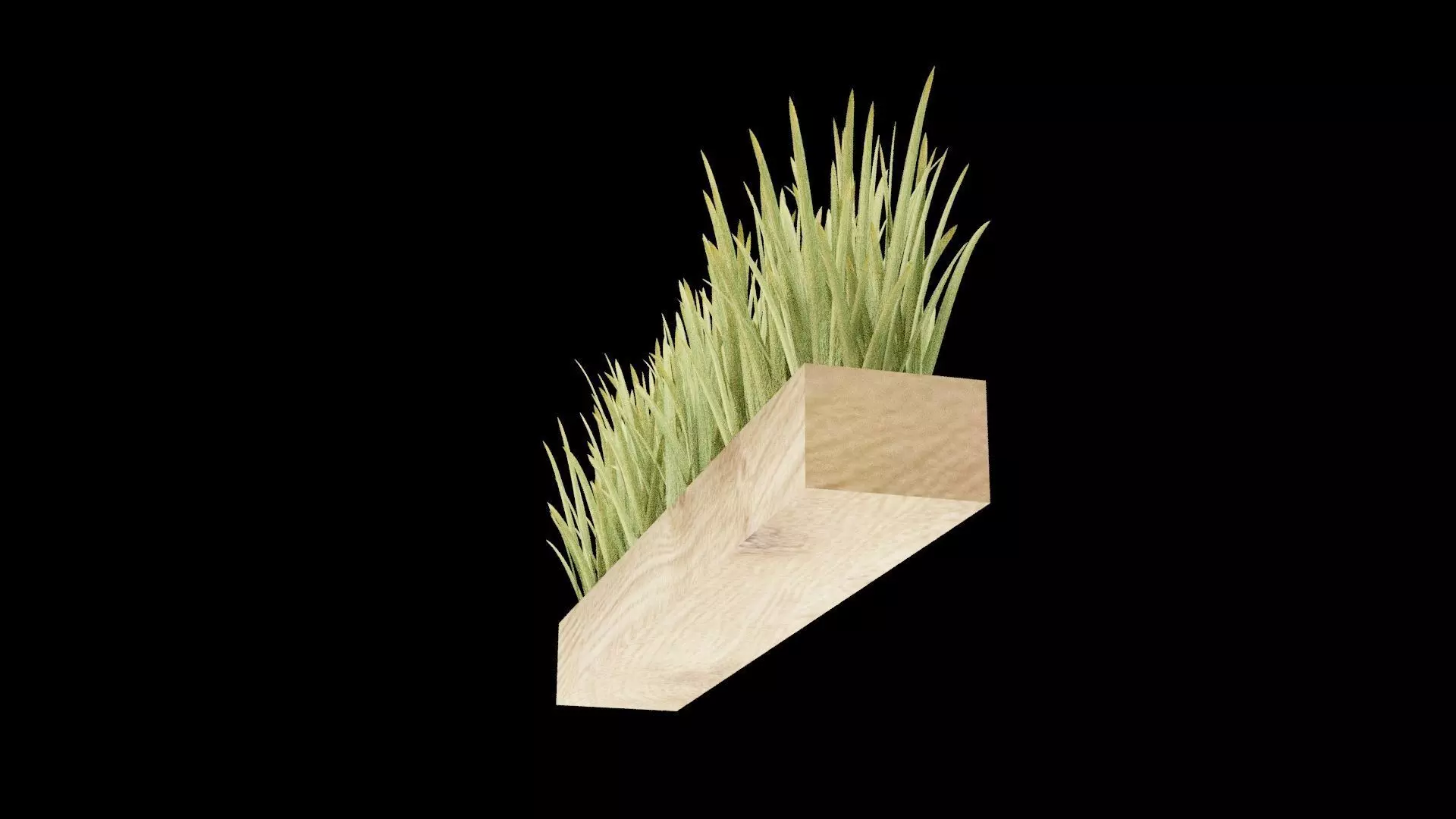 Rectangular Plant Pot Low-poly 3D model_6