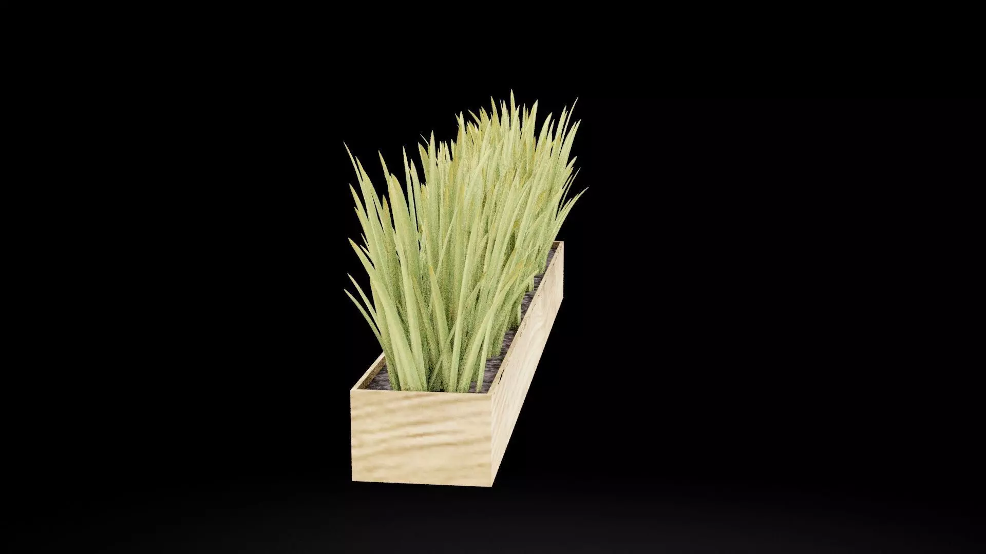 Rectangular Plant Pot Low-poly 3D model_9