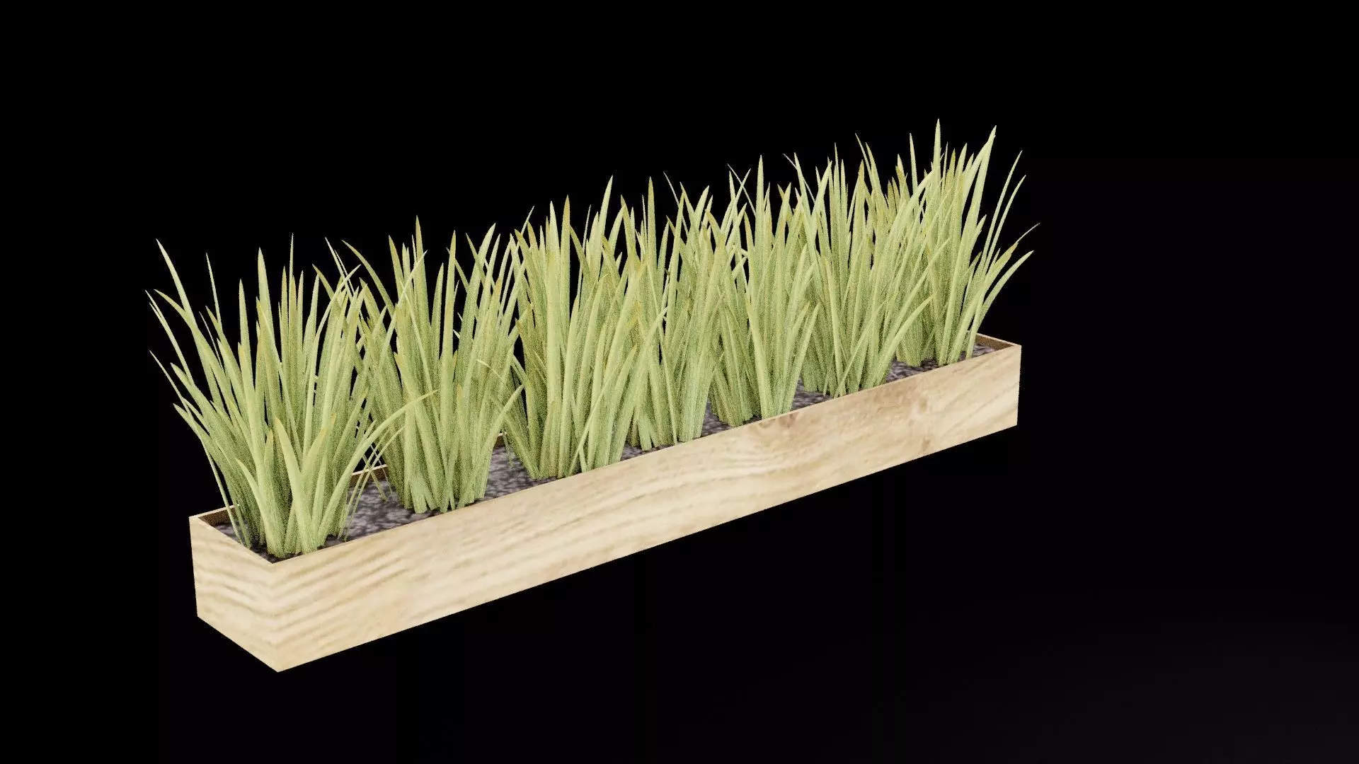 Rectangular Plant Pot Low-poly 3D model_7