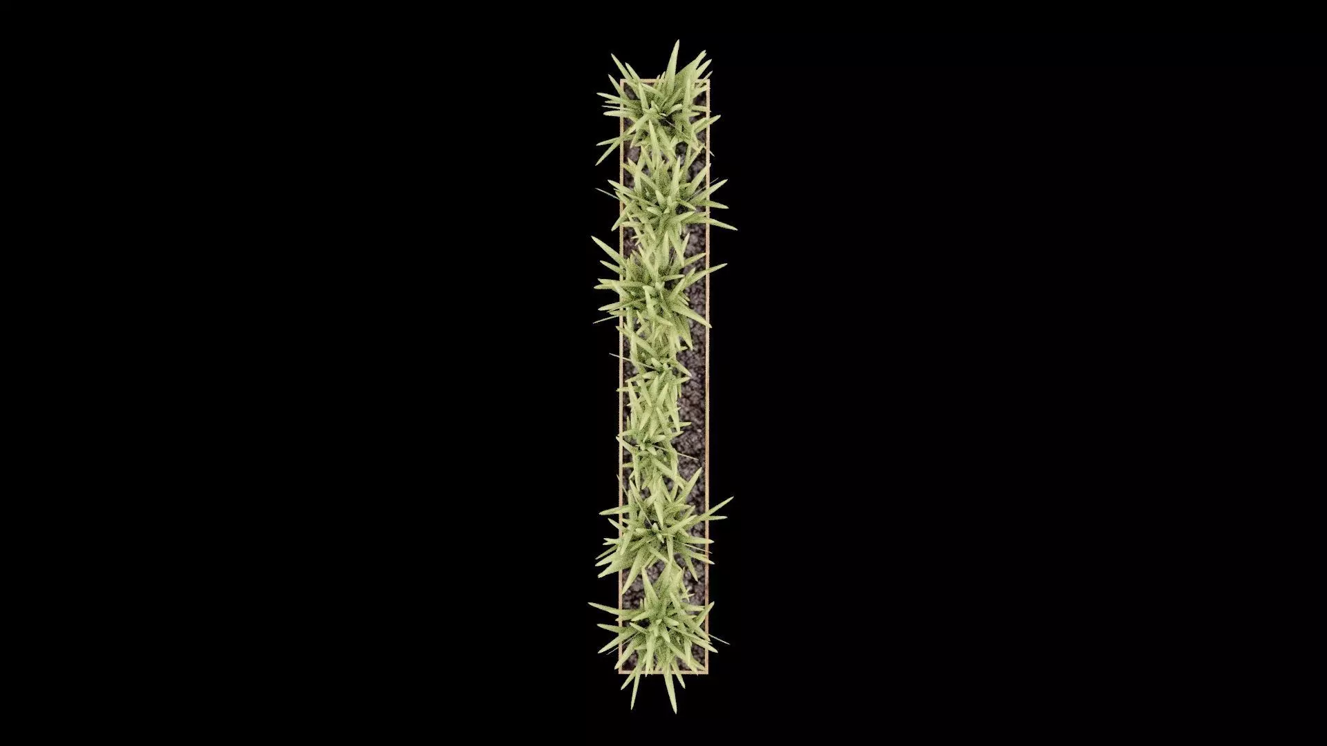 Rectangular Plant Pot Low-poly 3D model_4