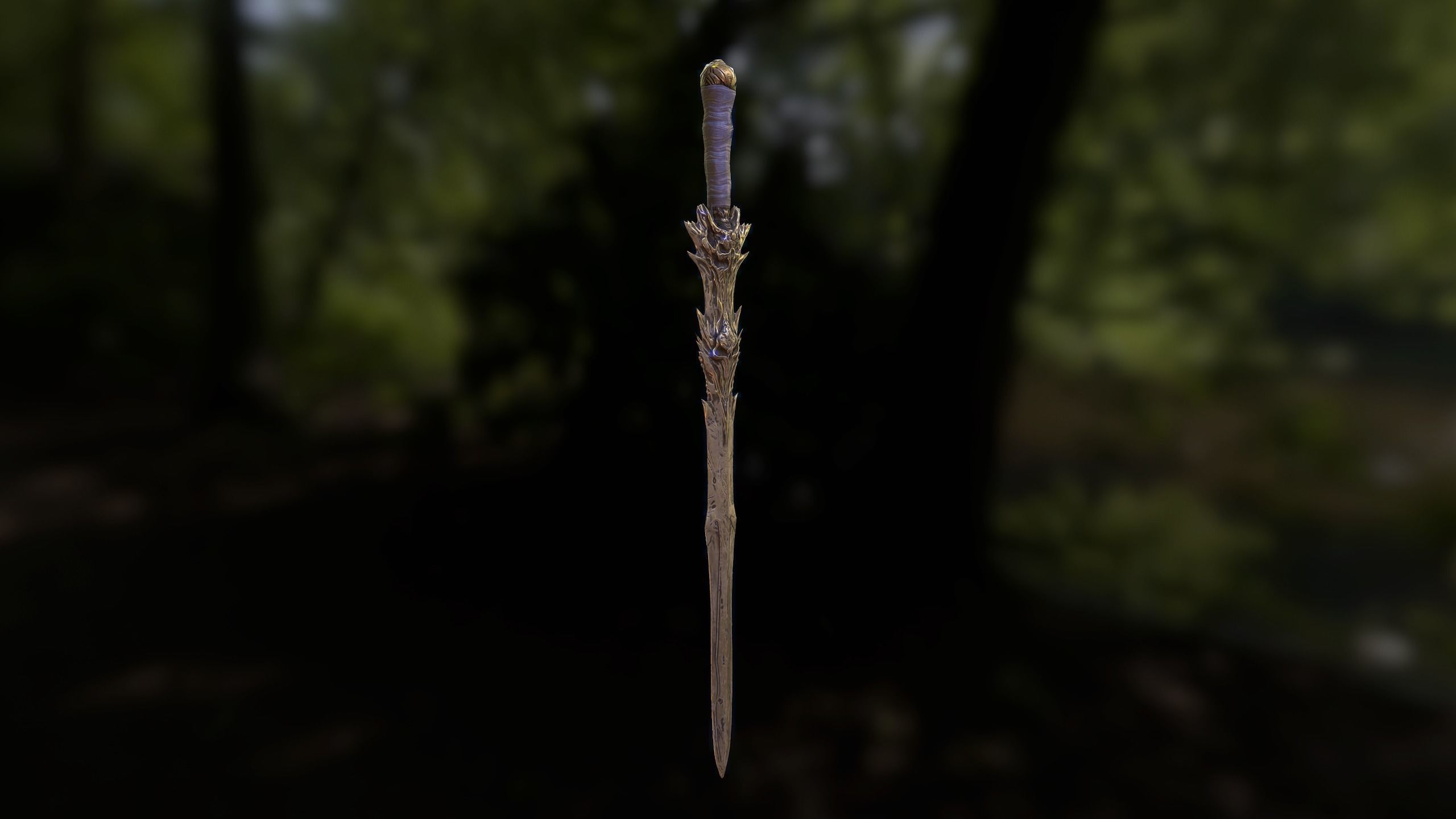 Low Poly Fantasy Medieval Sword Low-poly 3D model_2