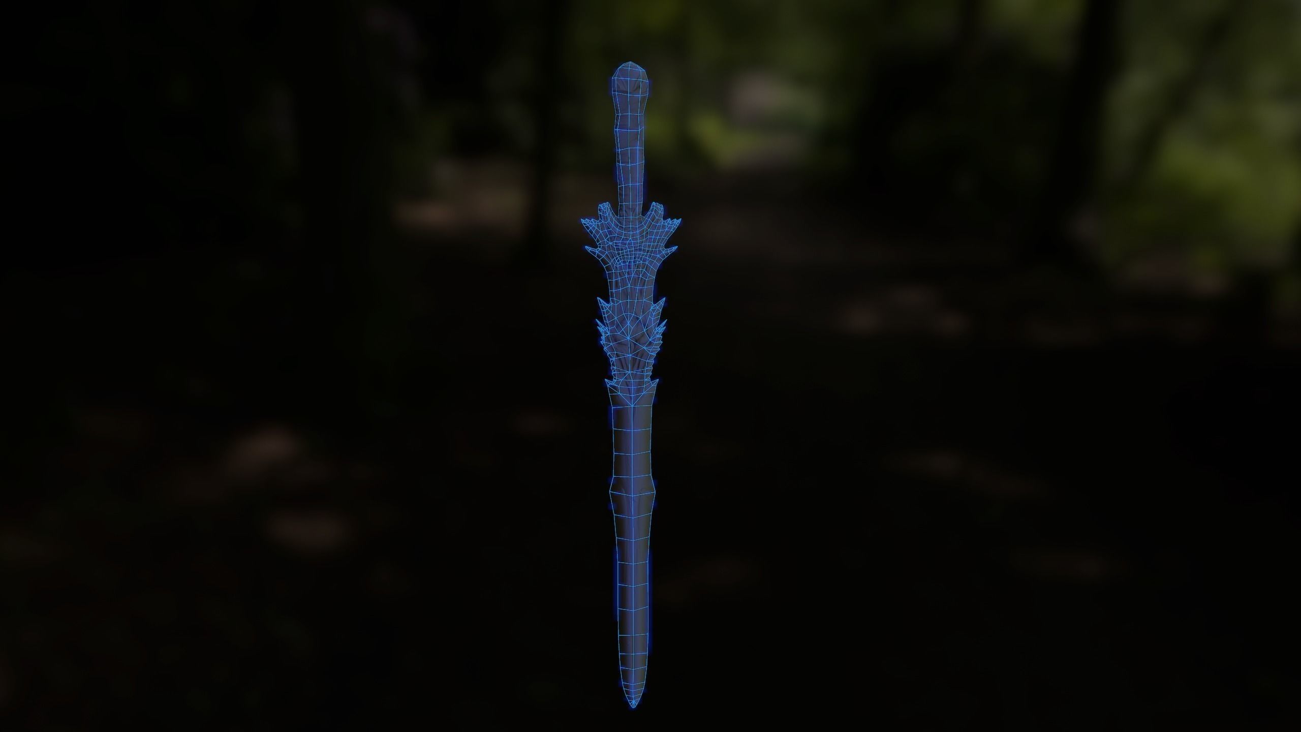 Low Poly Fantasy Medieval Sword Low-poly 3D model_3