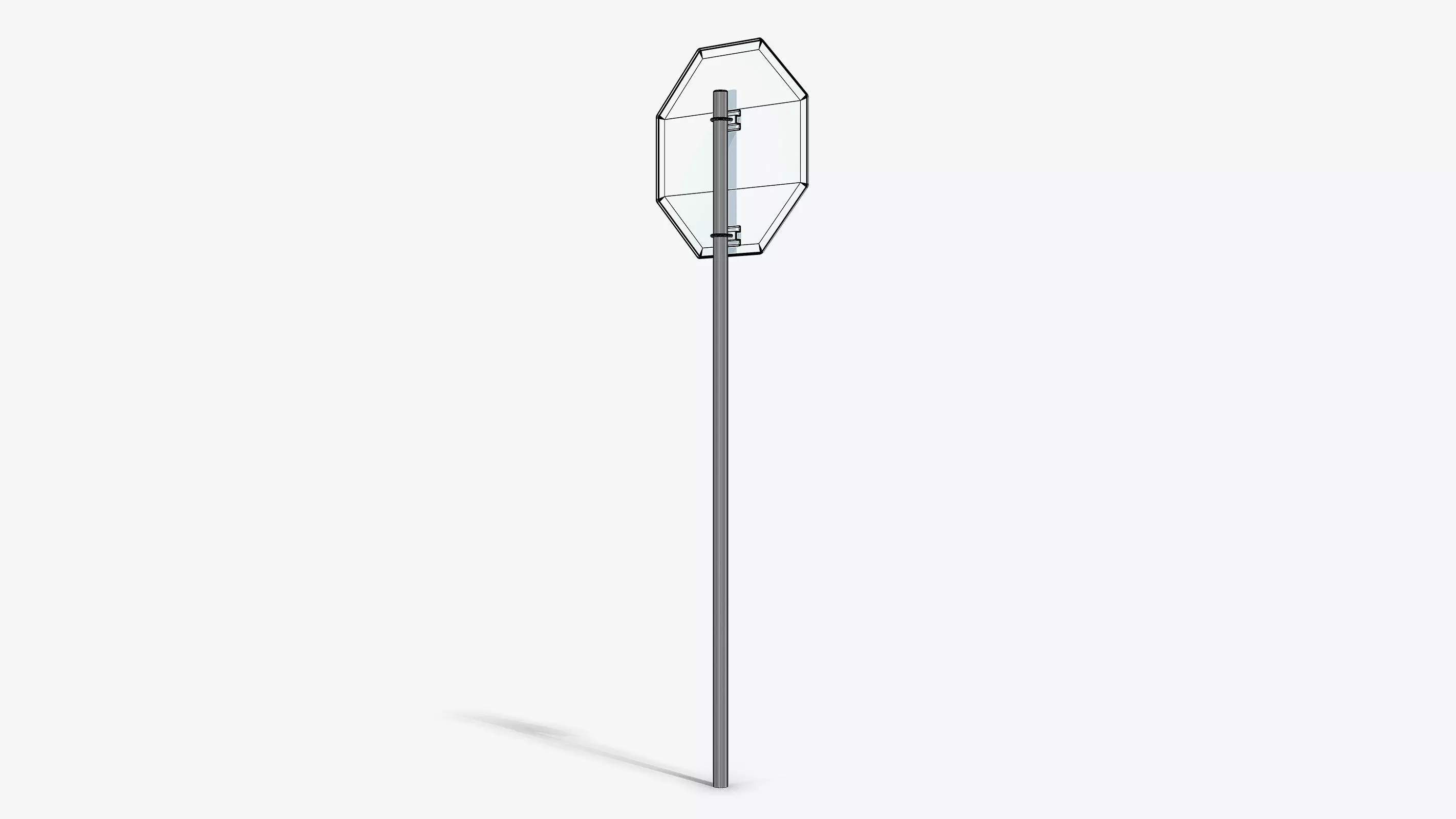 Stop Sign Low-poly 3D model_8