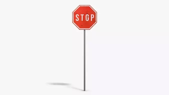 Stop Sign Low-poly 3D model