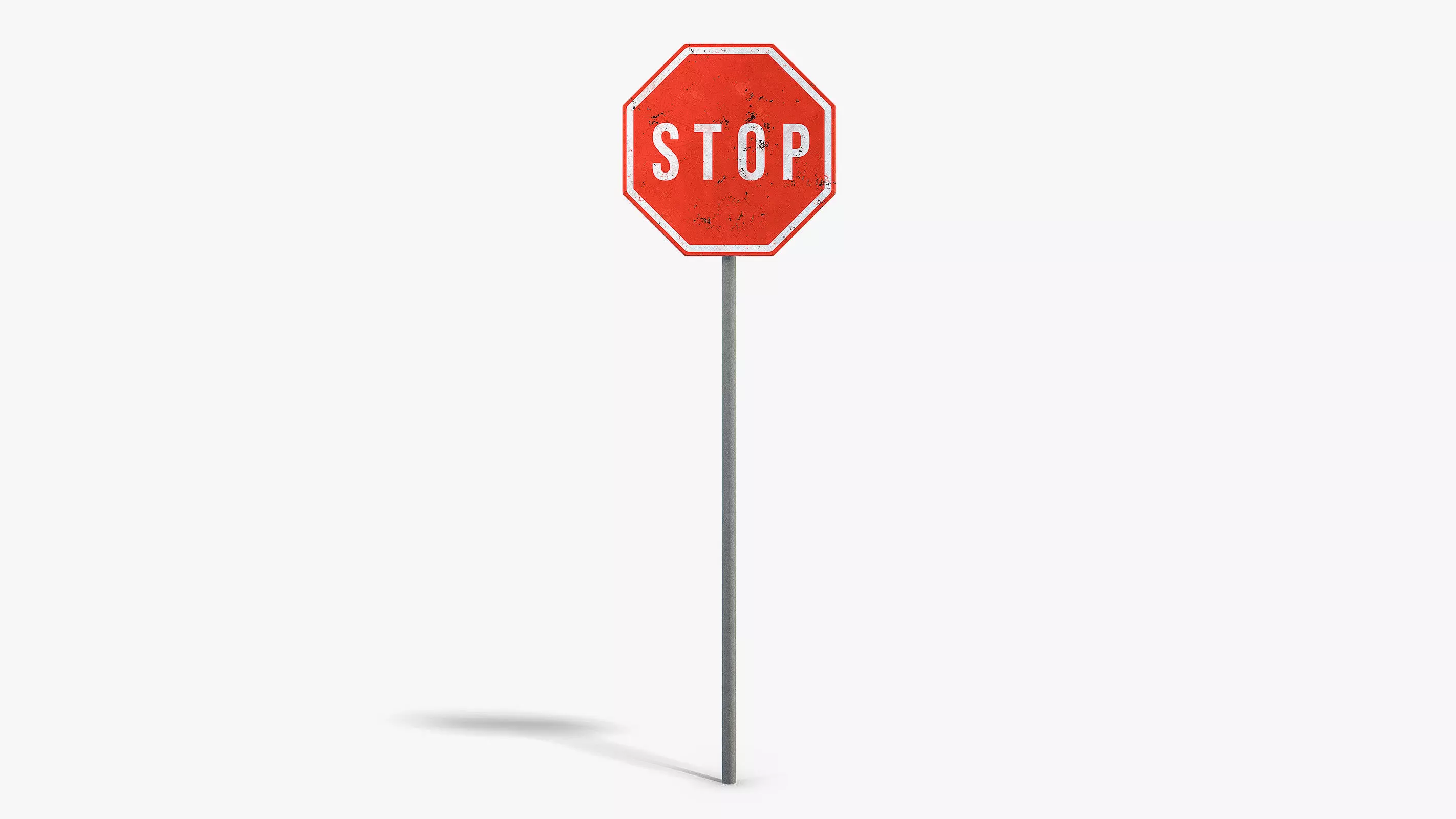 Stop Sign Low-poly 3D model_0