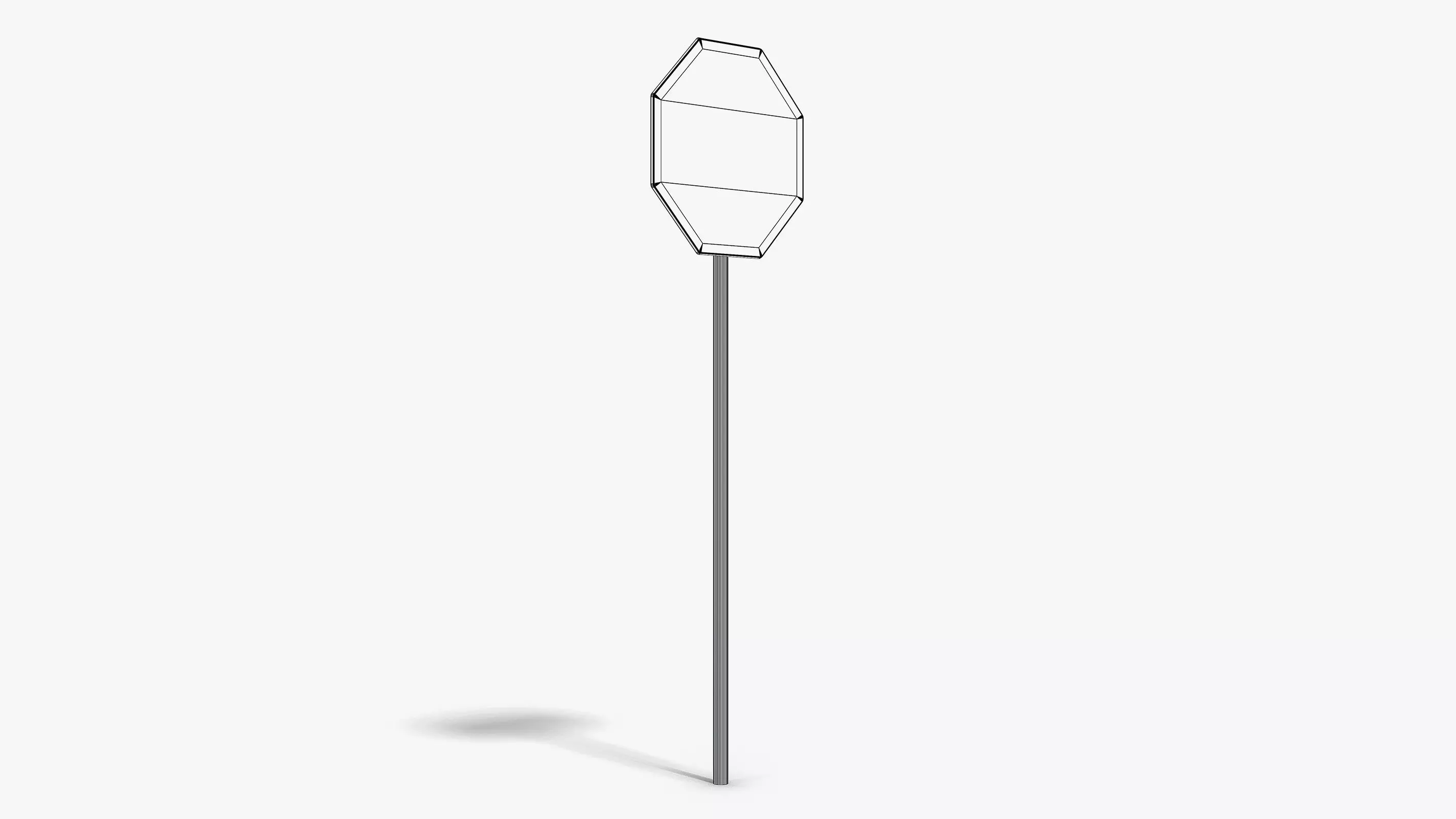 Stop Sign Low-poly 3D model_7