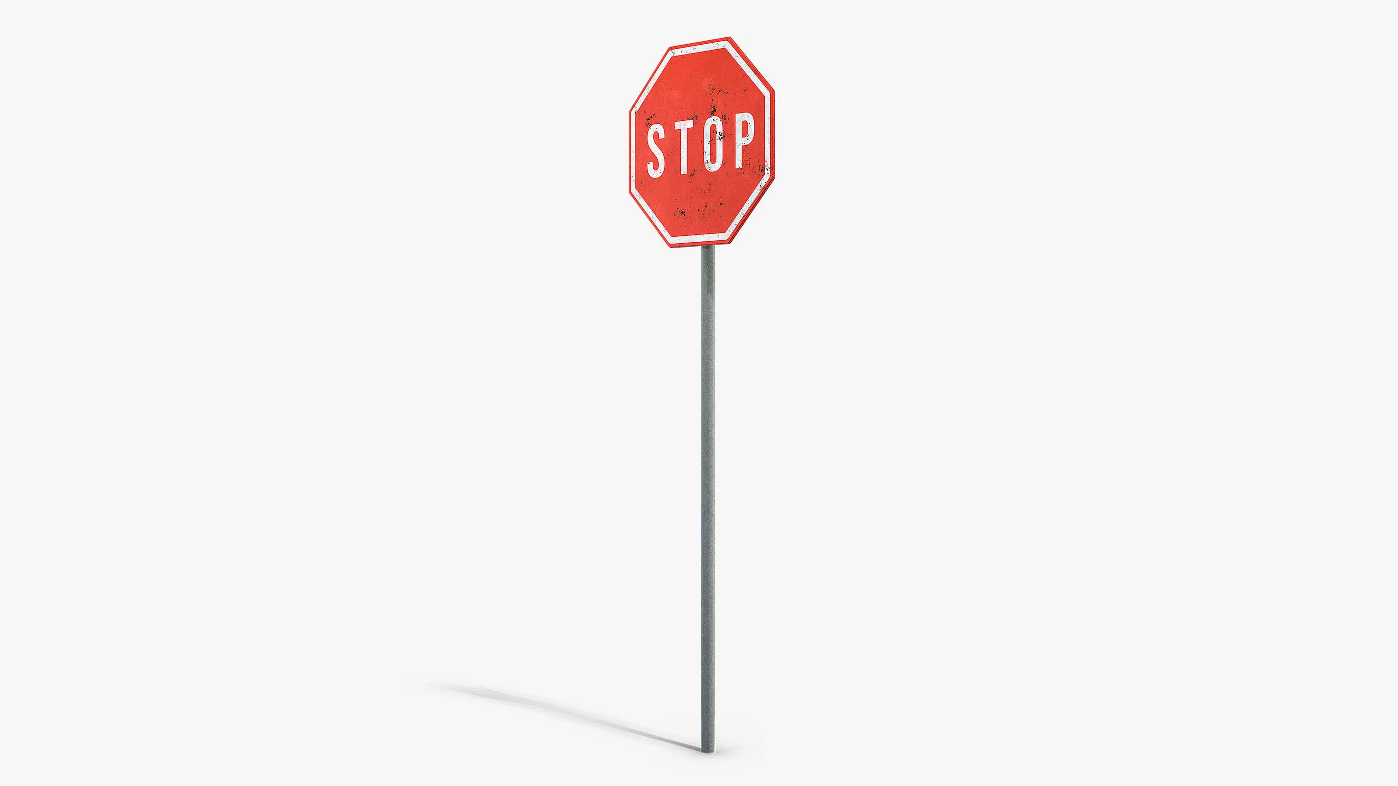 Stop Sign Low-poly 3D model_5