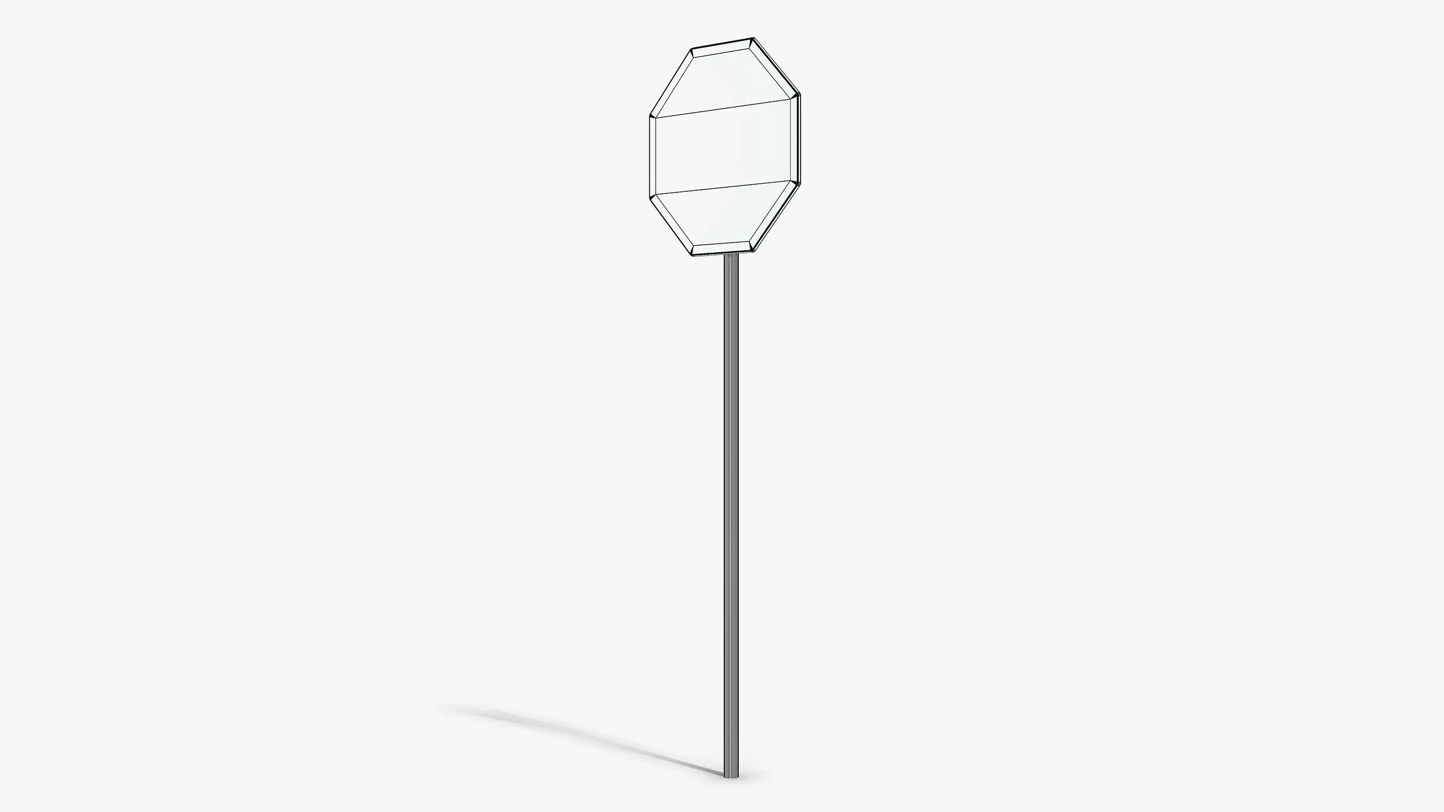 Stop Sign Low-poly 3D model_11