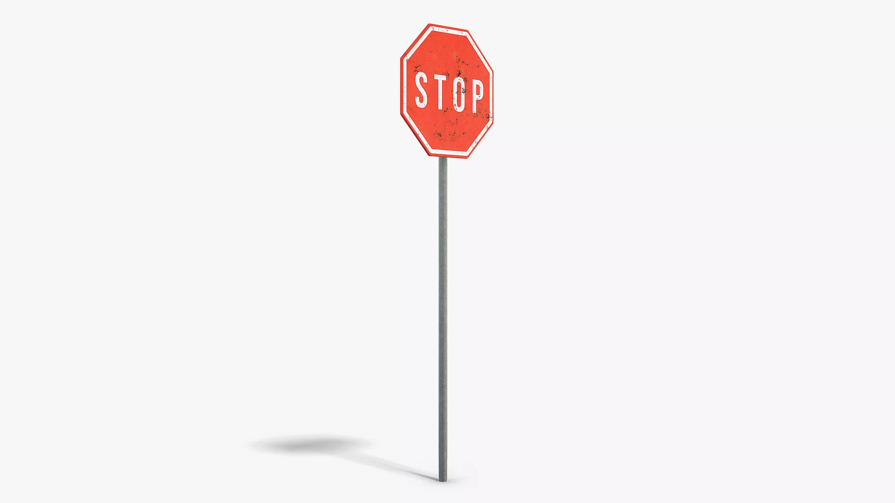Stop Sign Low-poly 3D model_1