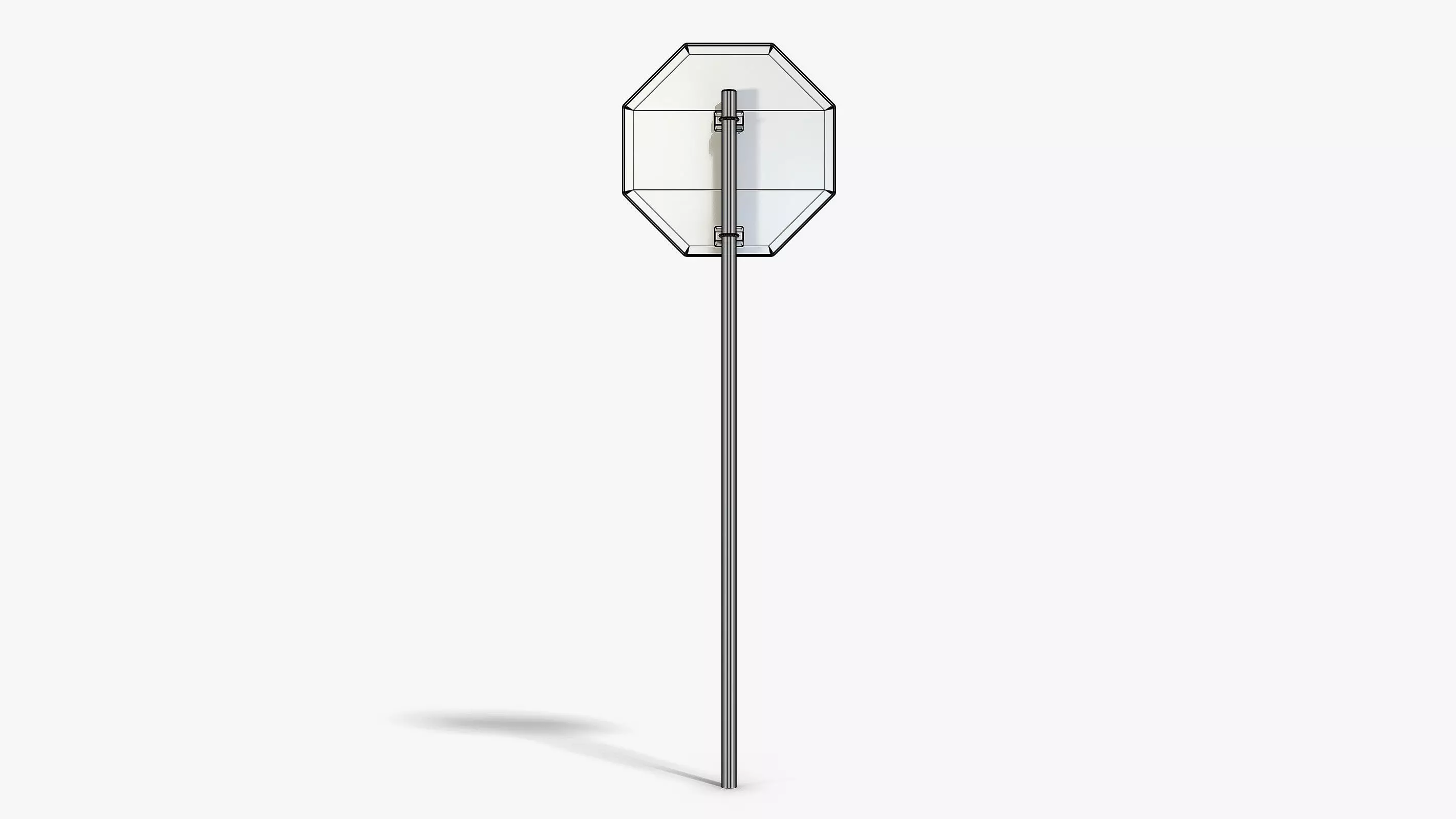 Stop Sign Low-poly 3D model_9