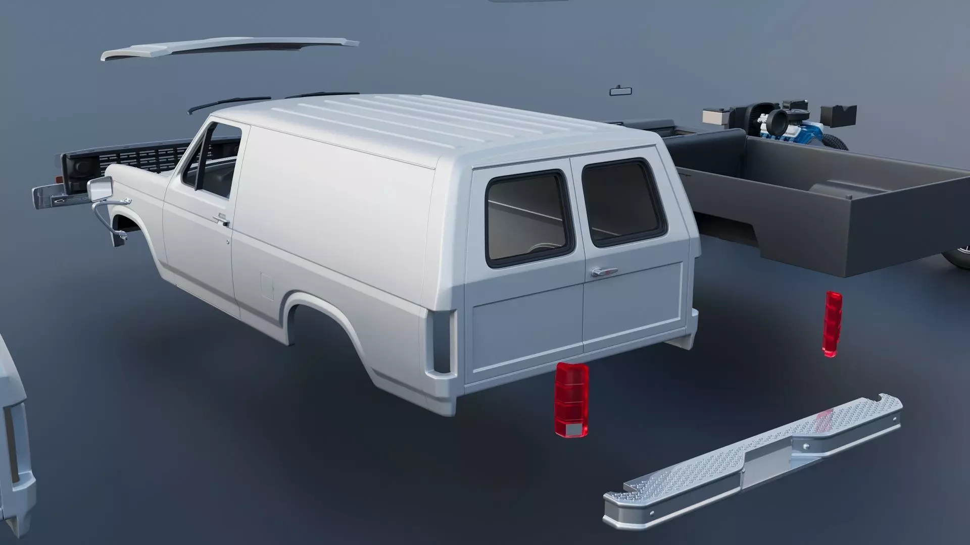 B-150 Panel Truck 1980  3D print model_20