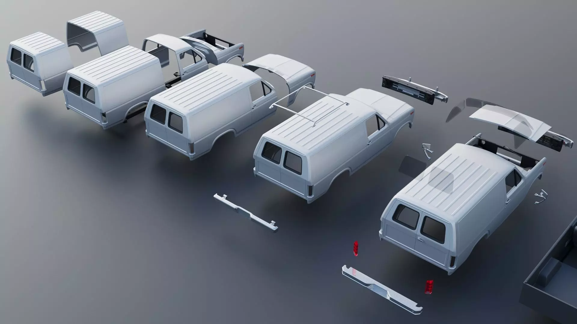 B-150 Panel Truck 1980  3D print model_21