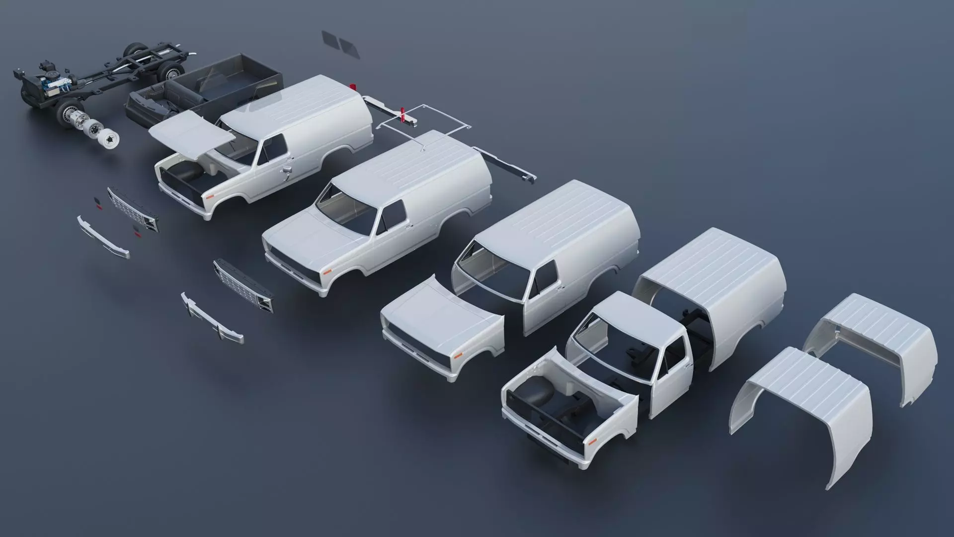 B-150 Panel Truck 1980  3D print model_17