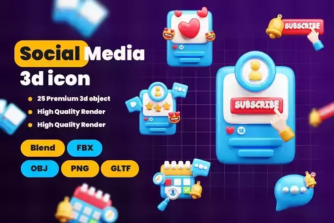 Social Media 3d Icon Pack