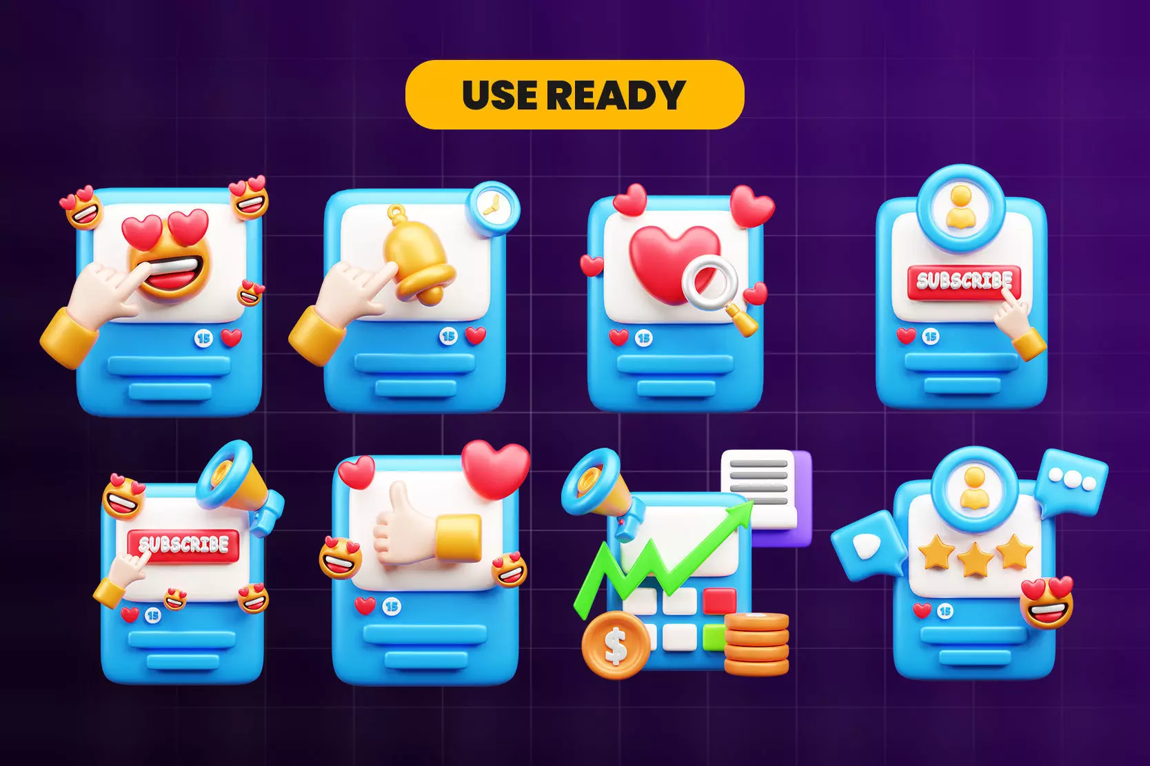 Social Media 3d Icon Pack 3D model_3