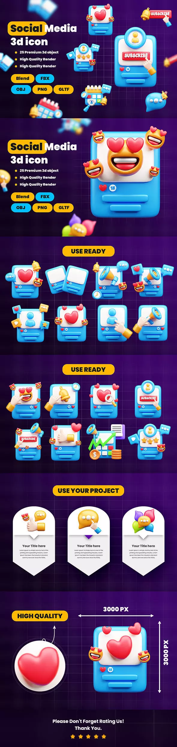 Social Media 3d Icon Pack 3D model_149