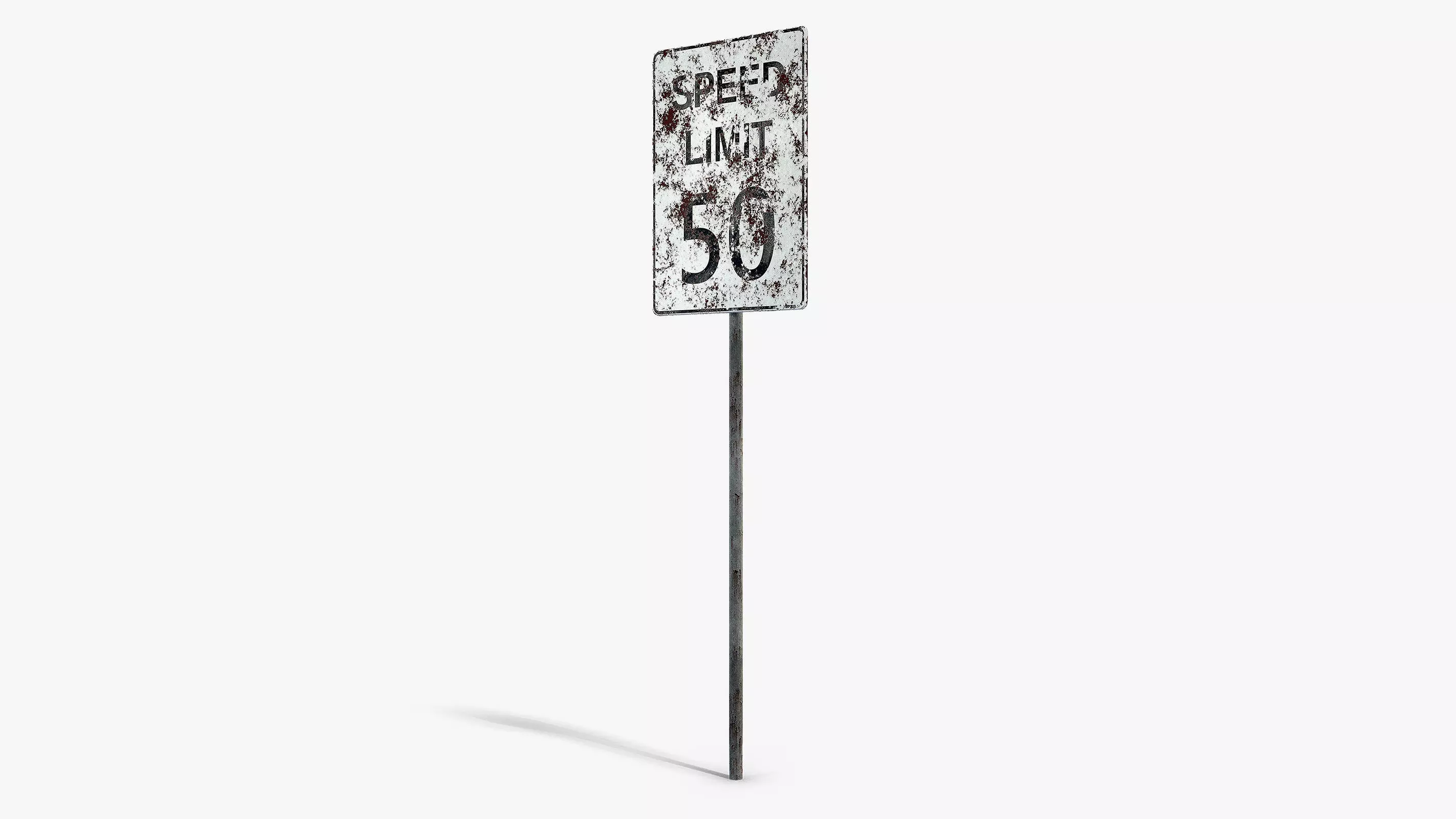 Damaged Speed Limit Sign Low-poly 3D model_5