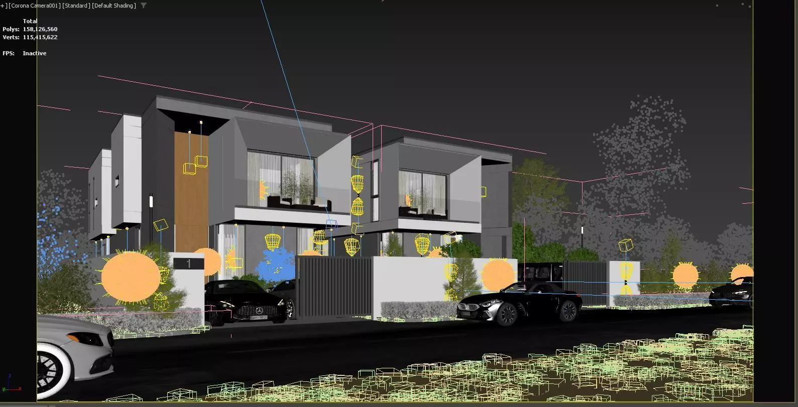 Townhouses  exterior 3d scene 3D model 3D print model_3