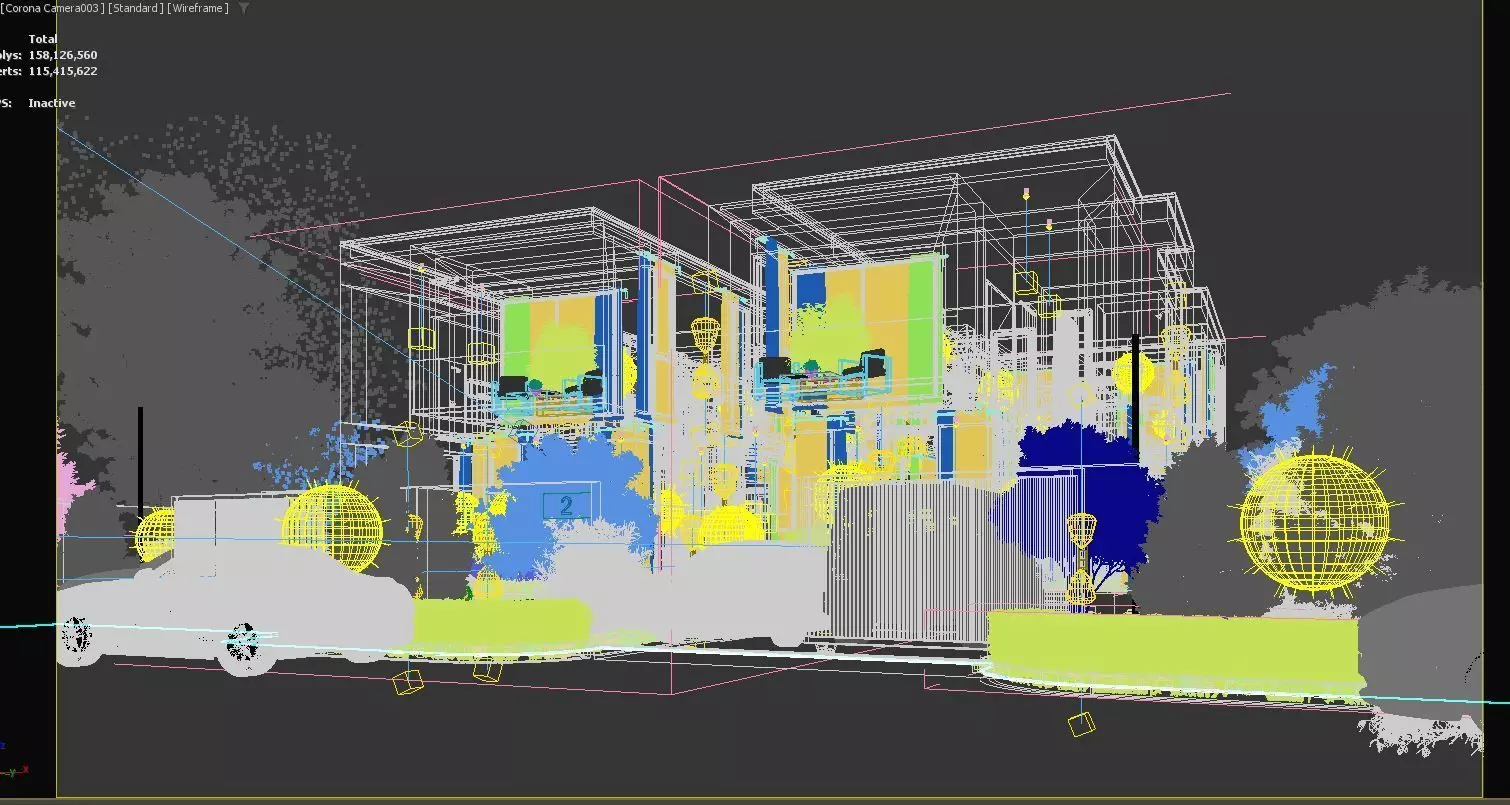 Townhouses  exterior 3d scene 3D model 3D print model_8