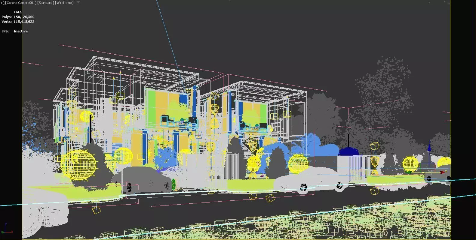 Townhouses  exterior 3d scene 3D model 3D print model_7