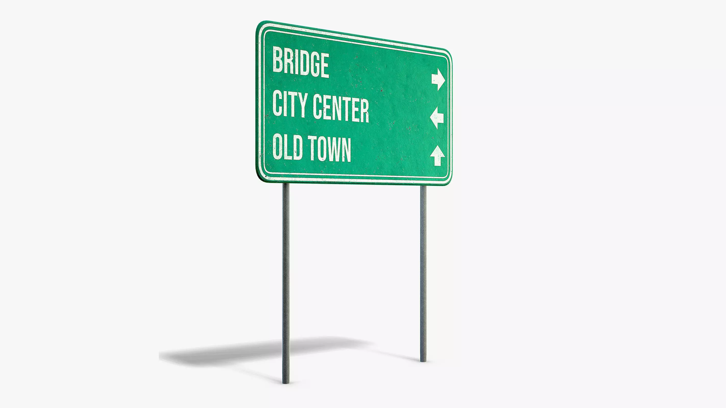 Street Info Sign Low-poly 3D model_1