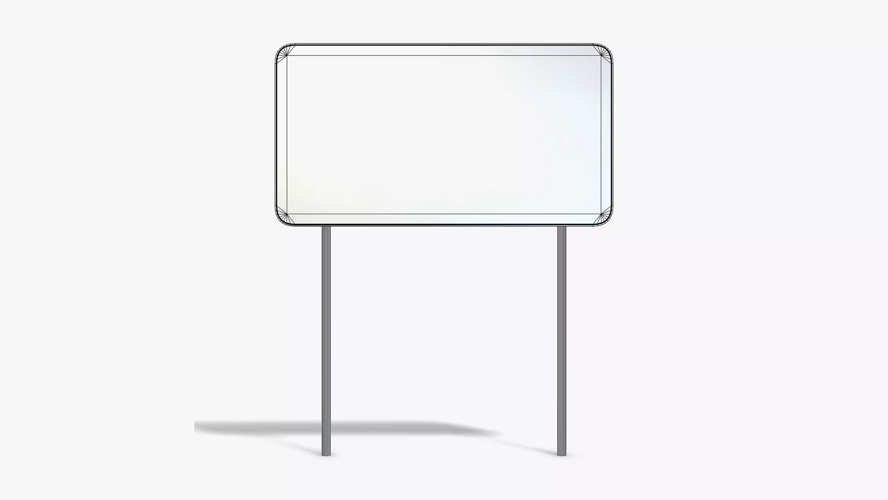 Street Info Sign Low-poly 3D model_6