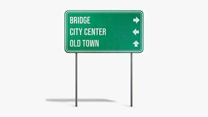 Street Info Sign Low-poly 3D model