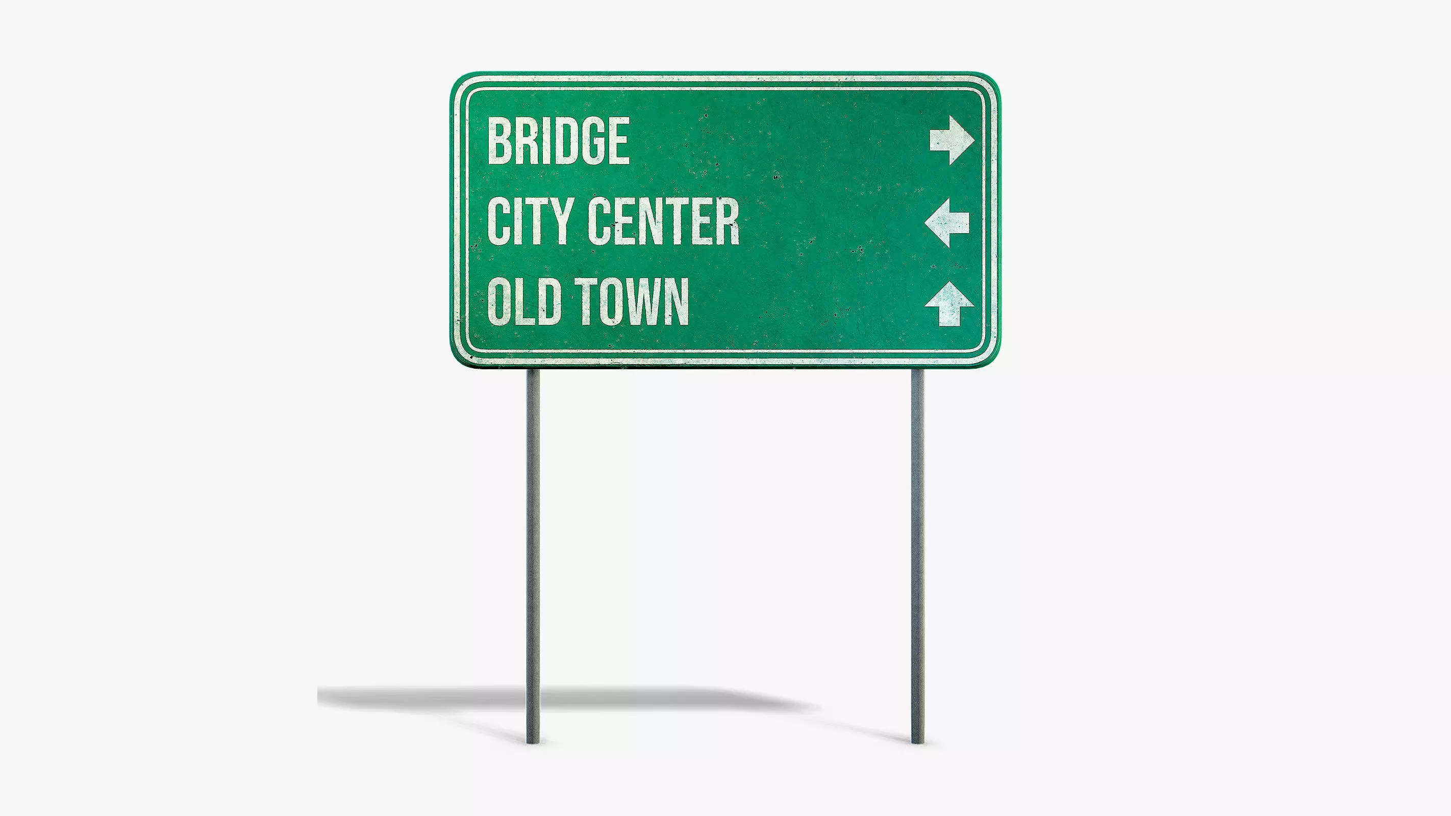 Street Info Sign Low-poly 3D model_0