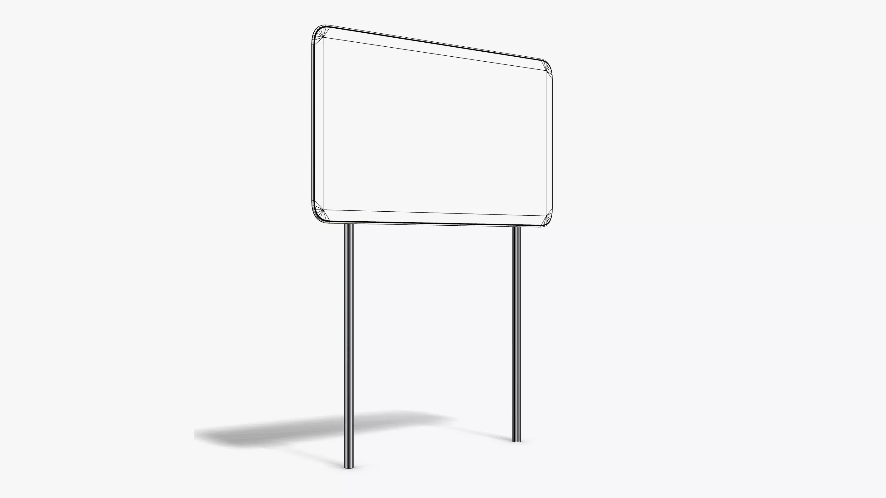 Street Info Sign Low-poly 3D model_7