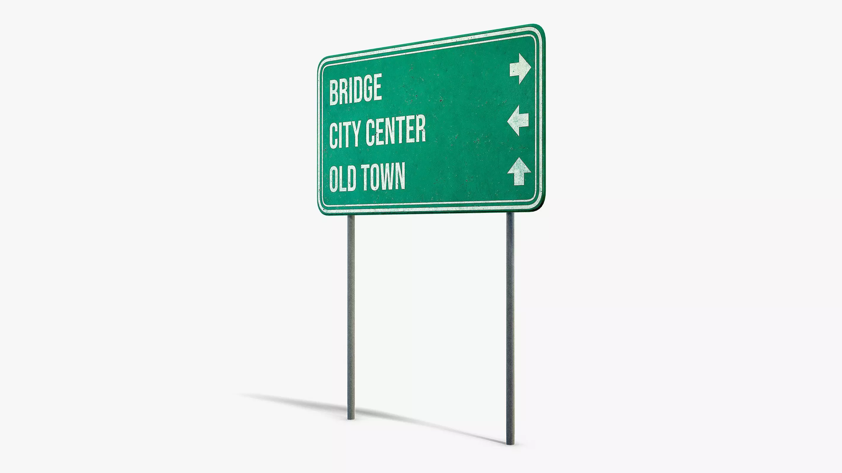 Street Info Sign Low-poly 3D model_5