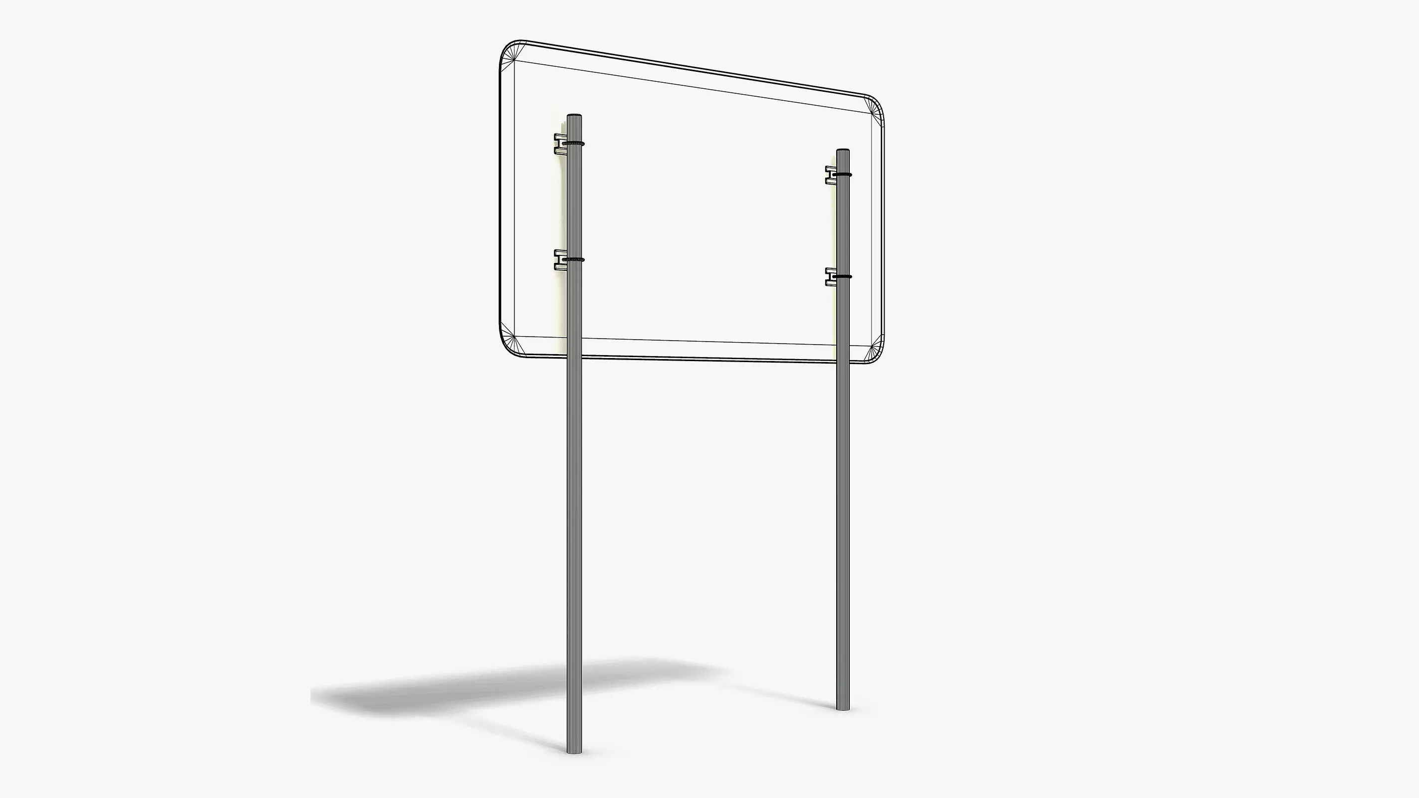 Street Info Sign Low-poly 3D model_10