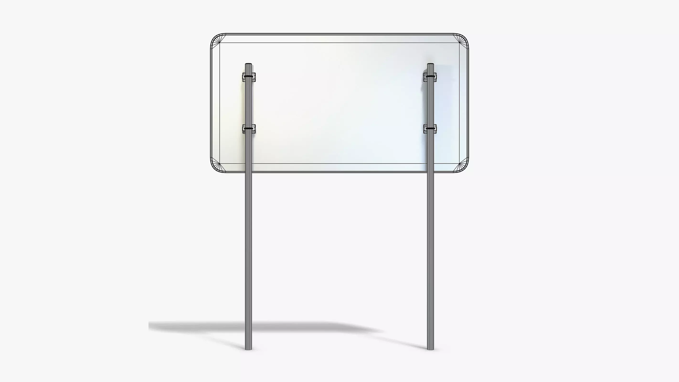 Street Info Sign Low-poly 3D model_9