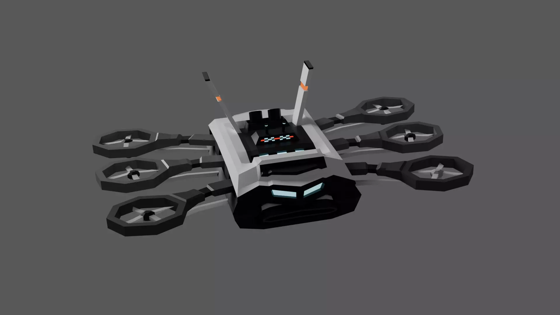 Low Poly 3d Stylized Drone Low-poly 3D model_7