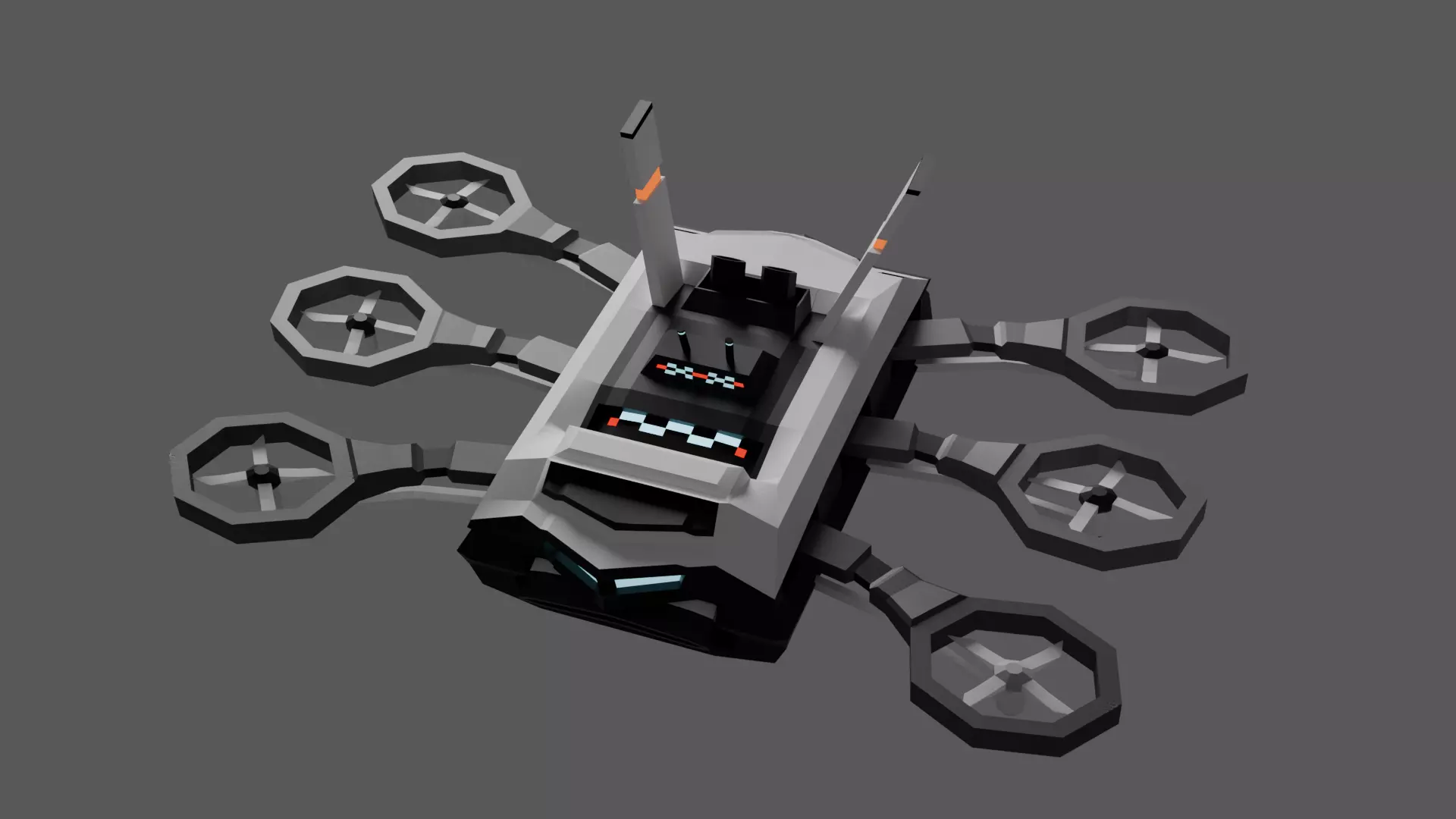 Low Poly 3d Stylized Drone Low-poly 3D model_11