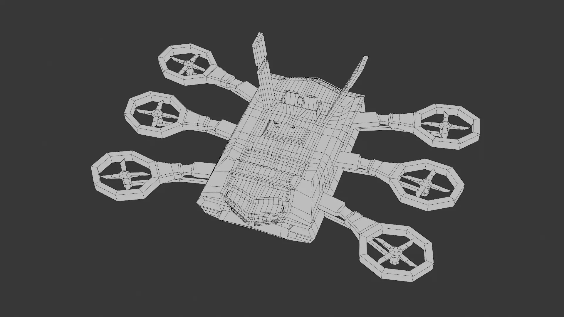 Low Poly 3d Stylized Drone Low-poly 3D model_23