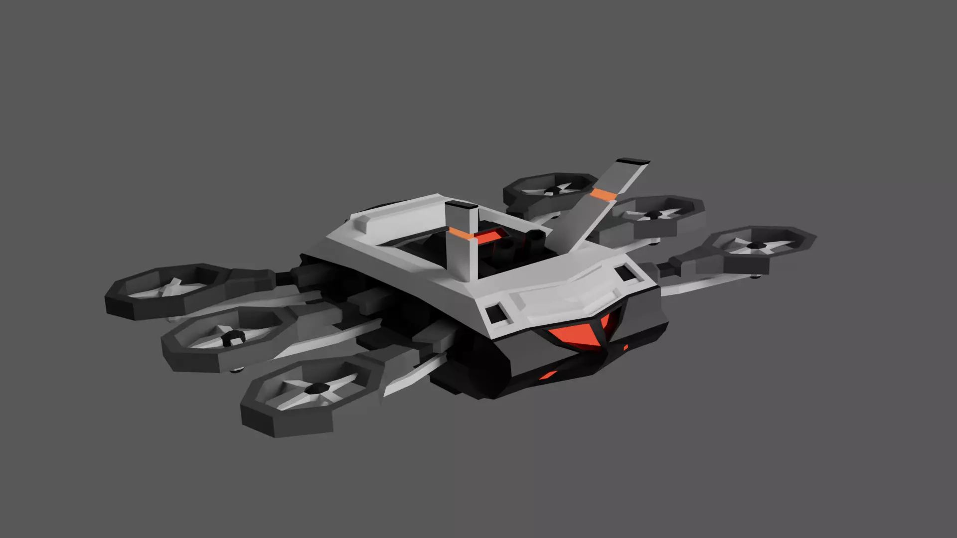 Low Poly 3d Stylized Drone Low-poly 3D model_6