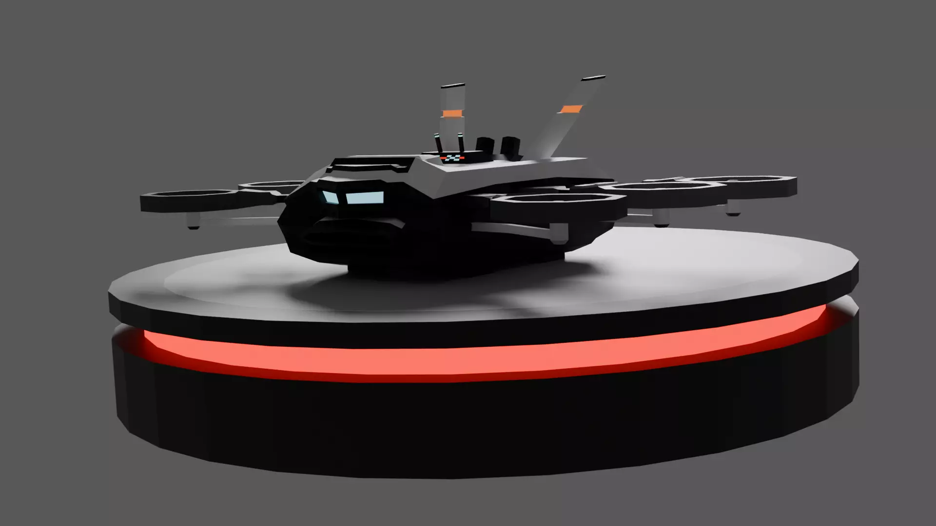 Low Poly 3d Stylized Drone Low-poly 3D model_4